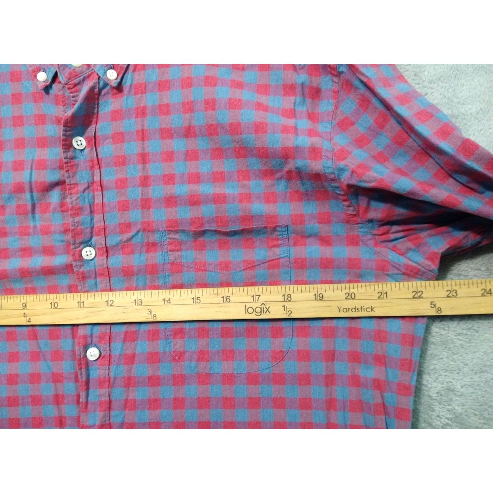 J.Crew J.CREW Shirt Mens XL Blue Plaid Secret Wash Organic Cotton Slim Fit Long Sleeve Button-Up Shirt Size US XL / EU 56 / 4 - 5 Thumbnail