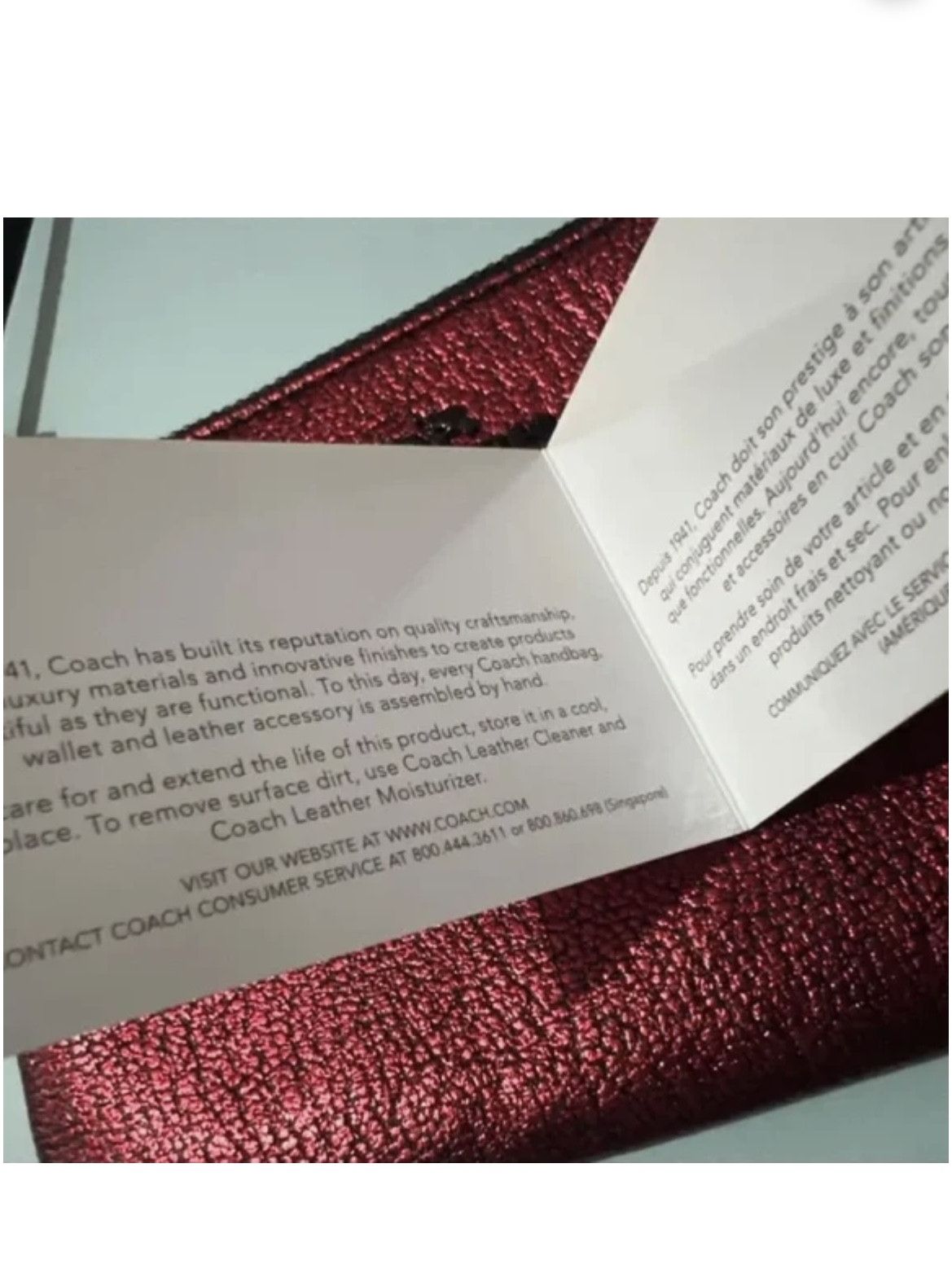 Coach COACH Red Metallic Leather Wristlet Wallet Size ONE SIZE - 11 Thumbnail