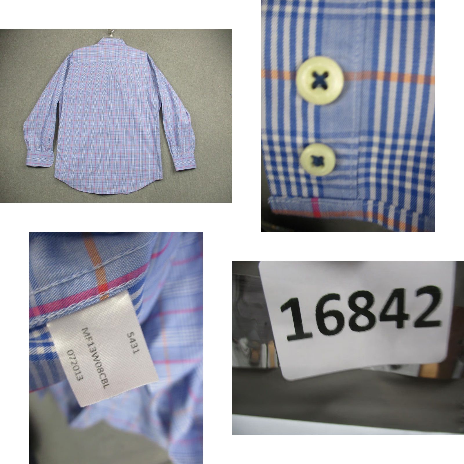 Peter Millar **Peter Millar Classic Blue Red Plaid Mens Large Dress Shirt** User: **Peter Millar Classic Blue Red Plaid Men's Large Dress Shirt** Size 42R - 8 Thumbnail