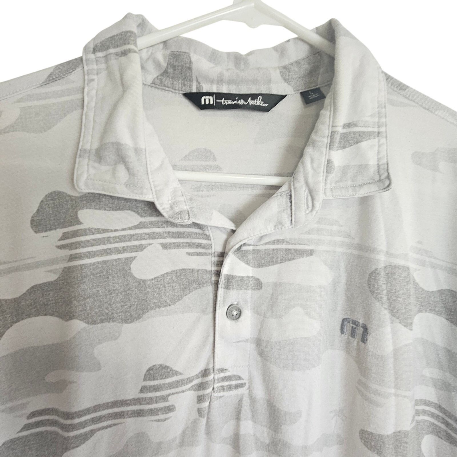 TravisMathew Travis Mathew Mens Polo Shirt Golf Camo Skywind L Camouflage Size US L / EU 52-54 / 3 - 2 Thumbnail