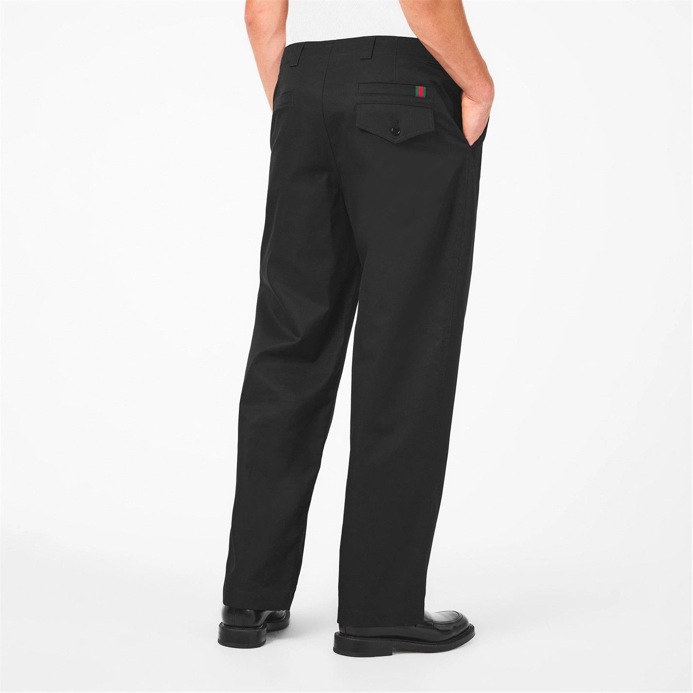 Gucci o1g2r1mq0426 Web Twill Trousers in Black Size US 34 / EU 50 - 3 Thumbnail