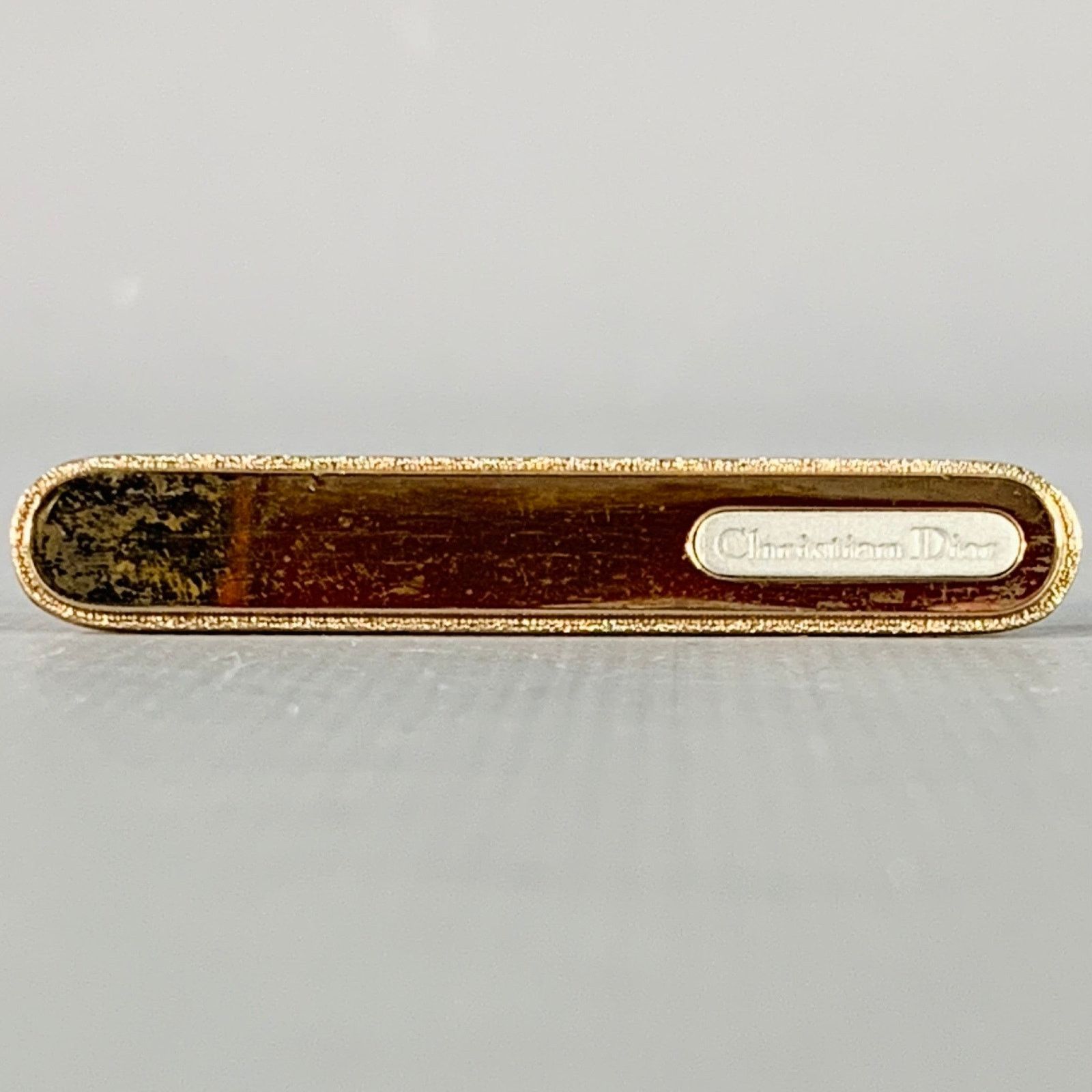 Dior Vintage Gold Silver Logo Metal Cuff Link Tie Clip Set Size ONE SIZE - 2 Thumbnail