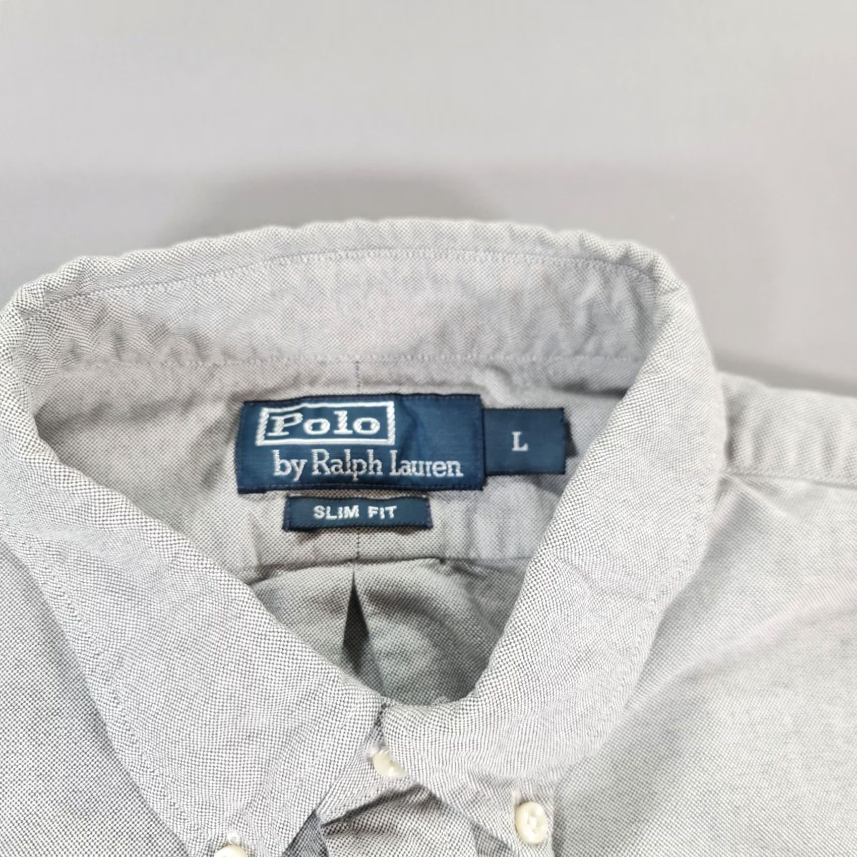 Polo Ralph Lauren Polo Ralph Lauren Shirt Mens Oxford Grey Large Slim Cotton Button Down Size US L / EU 52-54 / 3 - 3 Thumbnail