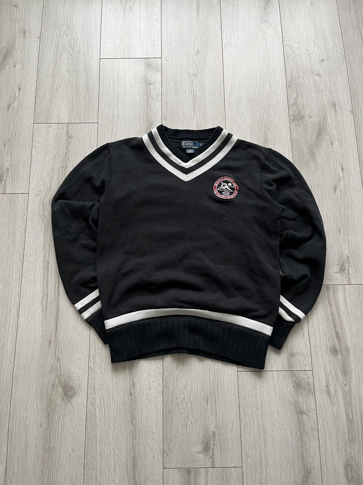 Polo Ralph Lauren Vintage Polo Ralph Lauren v-neck sweatshirt Size US M / EU 48-50 / 2 - 2 Thumbnail