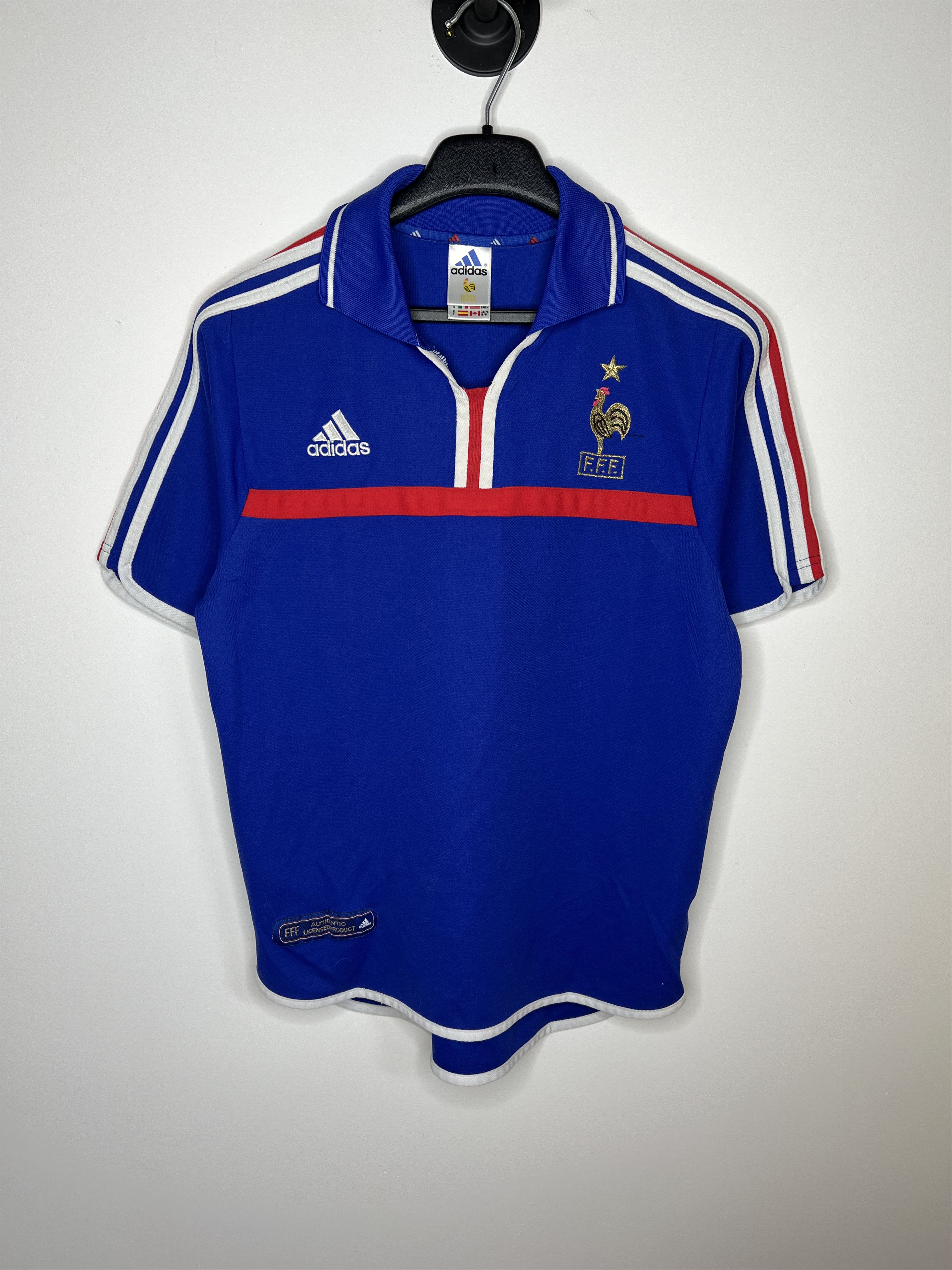 Adidas FRANCE TEAM 2000 2002 HOME FOOTBALL SHIRT SOCCER JERSEY Size US S / EU 44-46 / 1 - 1 Thumbnail