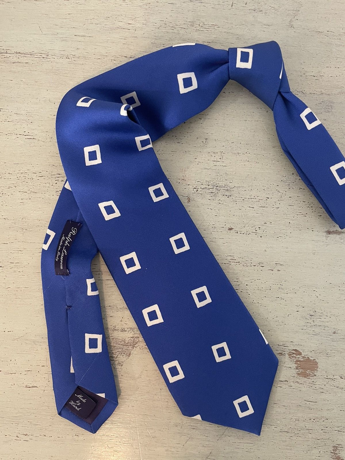 Ralph Lauren Purple Label Spaced Abstract Square Print Silk Tie Size ONE SIZE - 3 Thumbnail