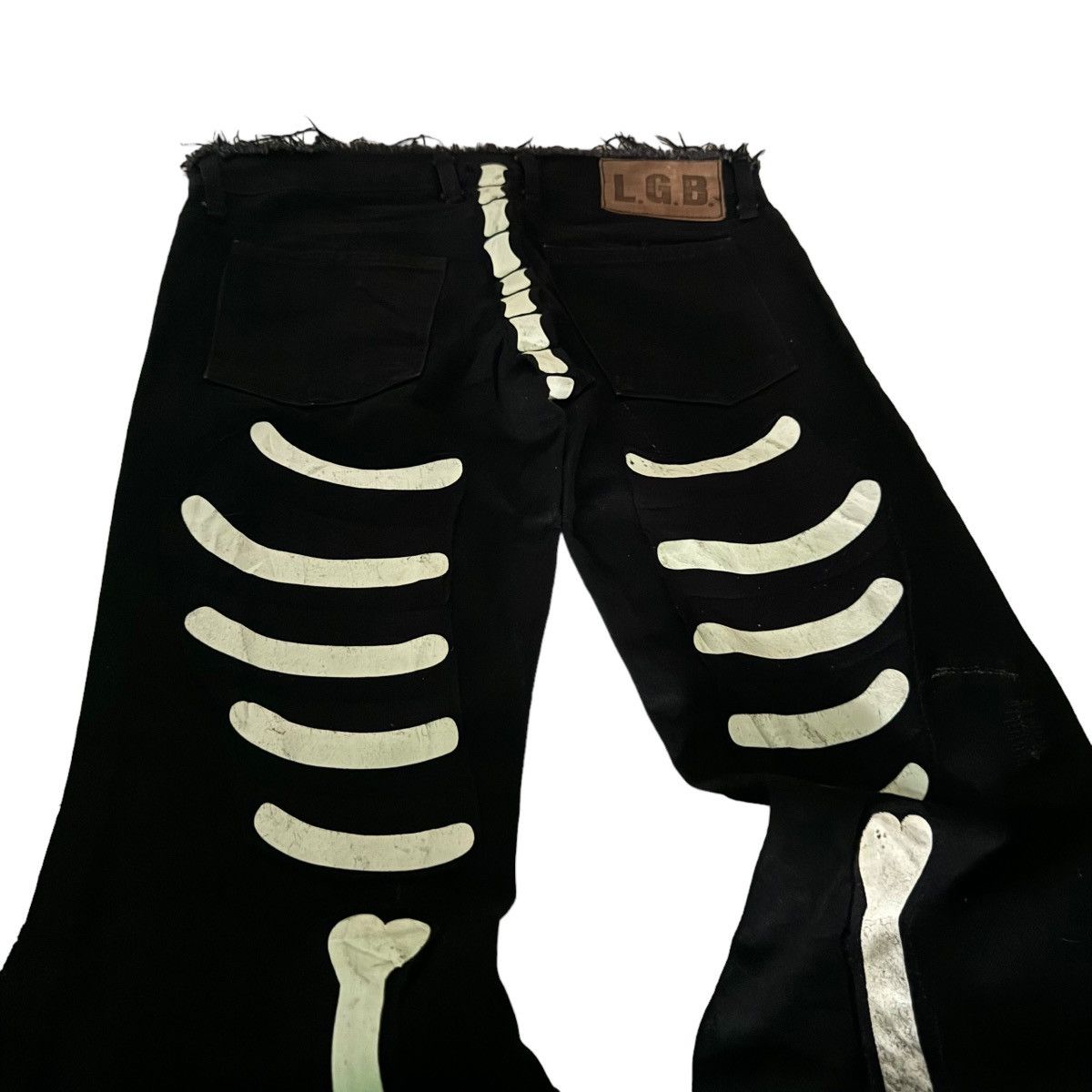 Le Grande Bleu (L.G.B.) 🌟L.G.B MANIACS FLARE CUSTOM SKELETON PANTS Size US 30 / EU 46 - 8 Thumbnail