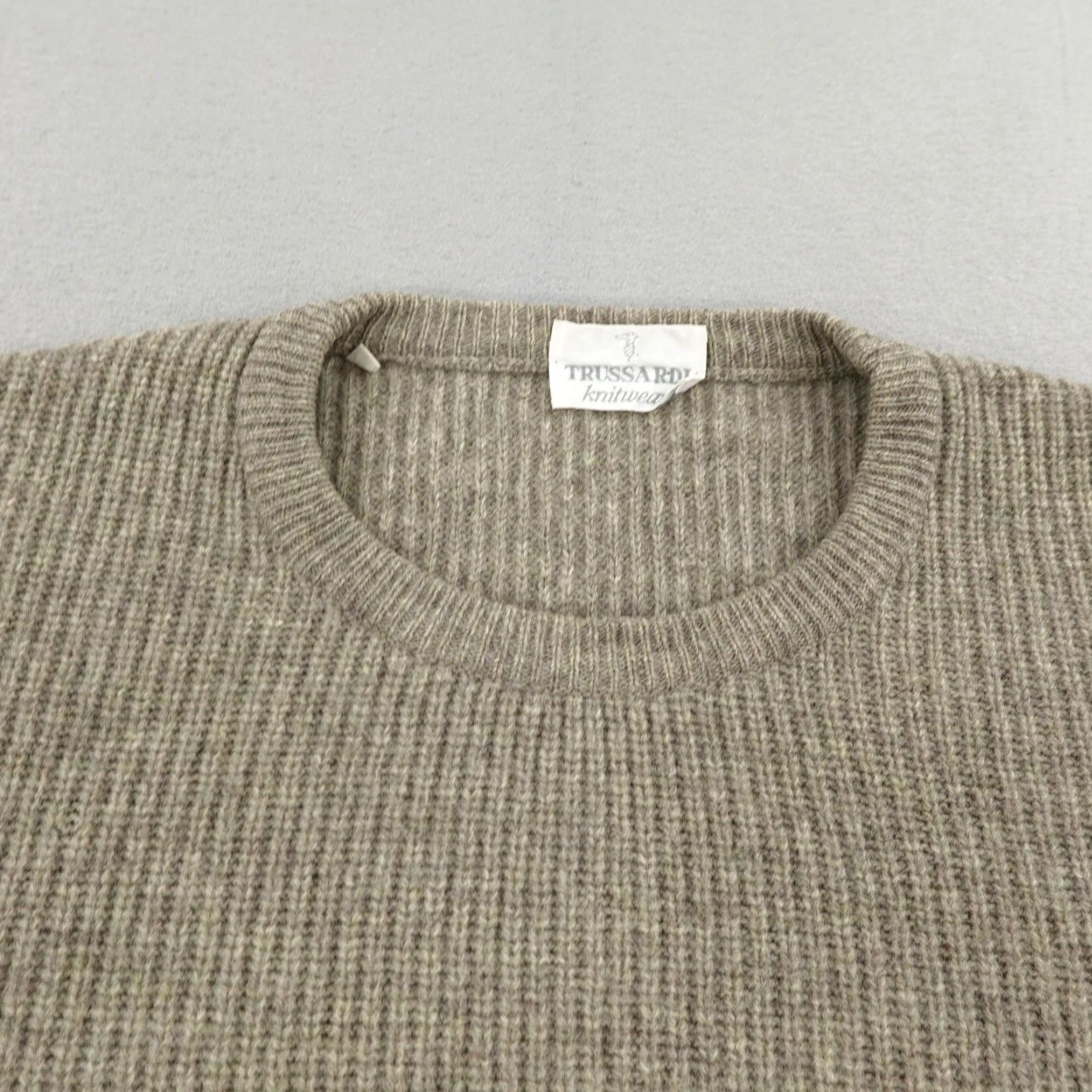 Trussardi Vintage Trussardi Sweater Mens XL Size 8 Beige Tan Knit Wool Fisherman Pullover Size US XL / EU 56 / 4 - 2 Thumbnail