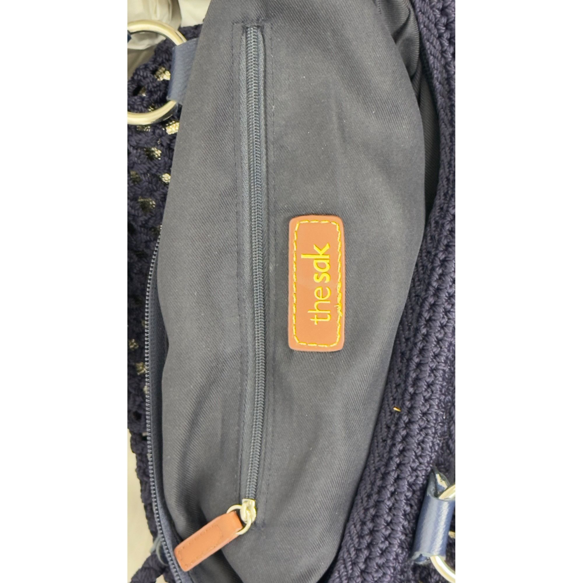 The Sak The Sak Navy Crochet Tote Bag With Zipper Pocket & Shoulder Size ONE SIZE - 11 Thumbnail
