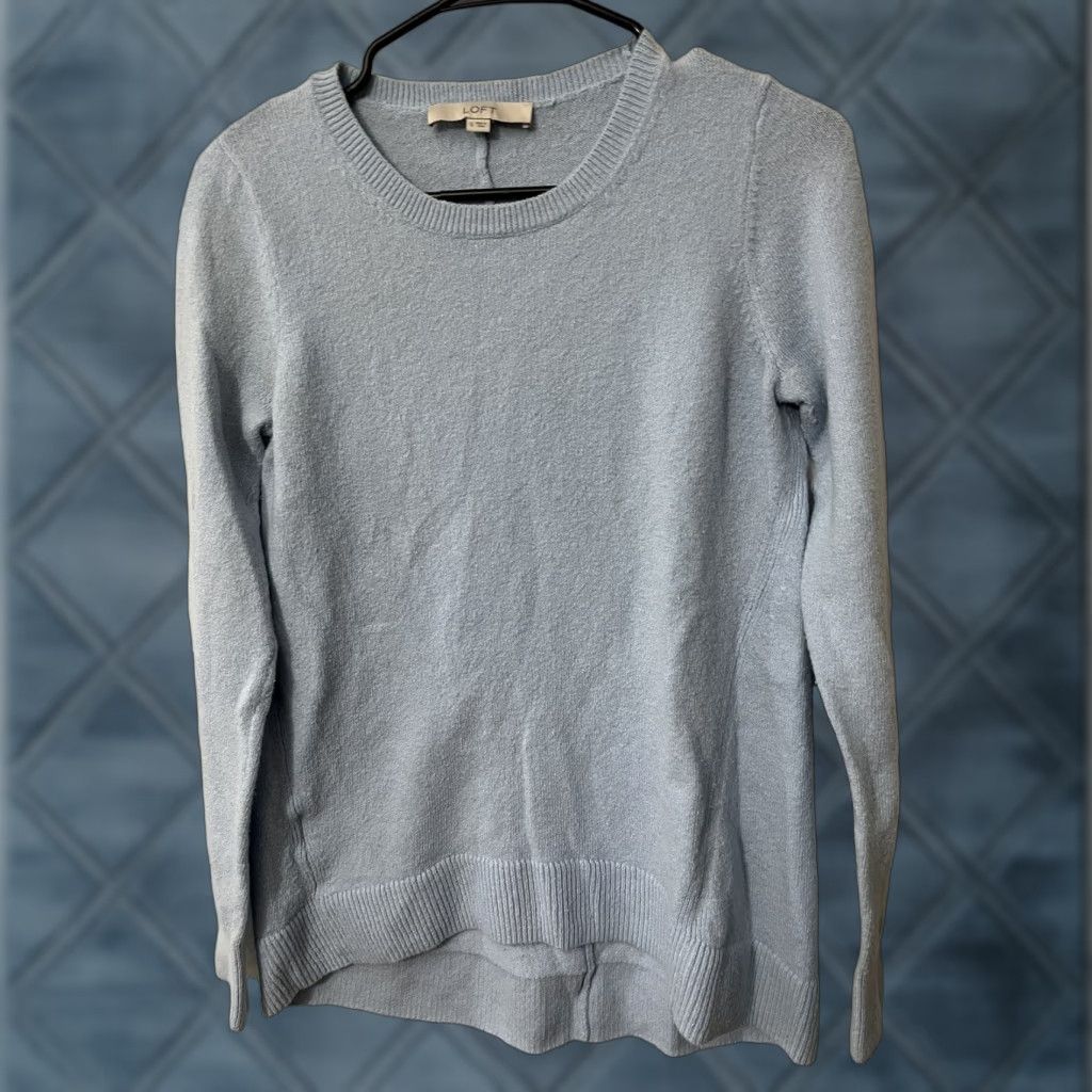 Loft VINTAGE Loft Women's Sweatshirt Long Sleeve Puff Crew Neck Size Small Blue Basic Athletic Season Size S / US 4 / IT 40 - 1 Thumbnail