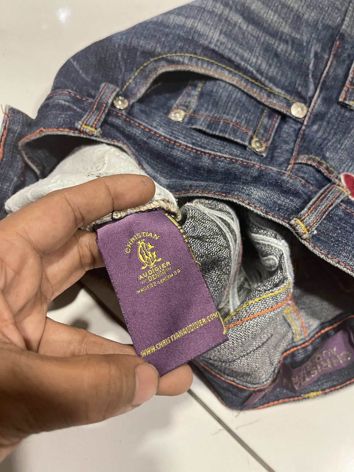 Christian Audigier Christian Audigier Ed Hardy Embroidered Denim Jeans Size US 31 - 6 Thumbnail