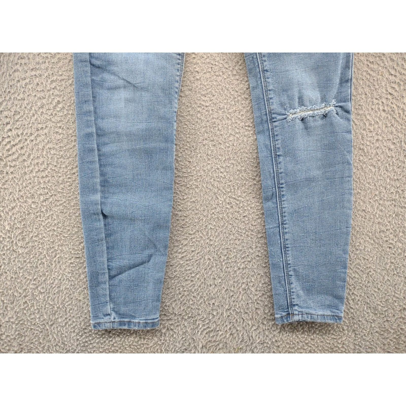 Vintage Mudd Women's Distressed High Rise Ankle Jeggings FLX Stretch Jeans SZ 3 Skinny Stretch Blue Denim 5-Pocket Womens Jegging Jeans Size 26" / US 2 / IT 38 - 3 Thumbnail