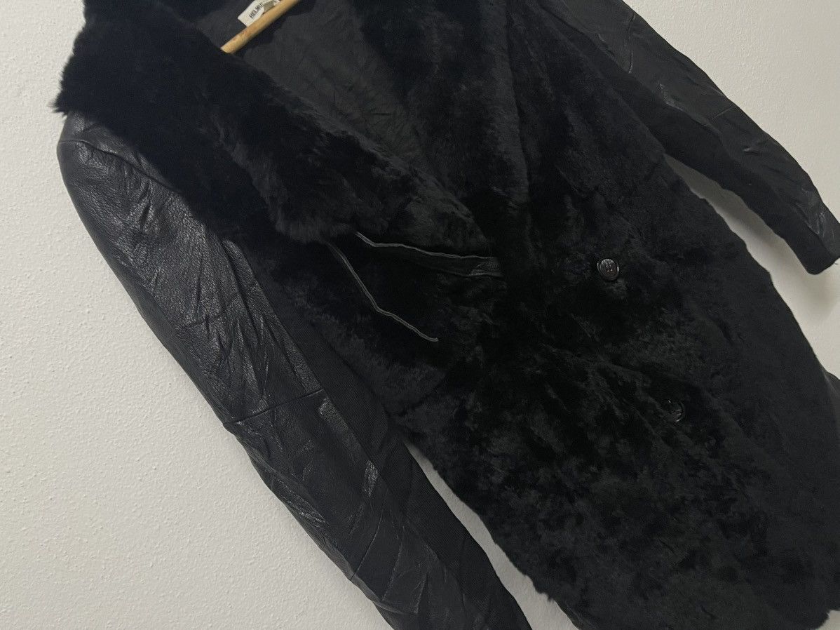Helmut Lang HELMUT LANG GOAT LEATHER MIX FUR RABBIT JACKET ASYMMETRICAL Size S / US 4 / IT 40 - 5 Thumbnail