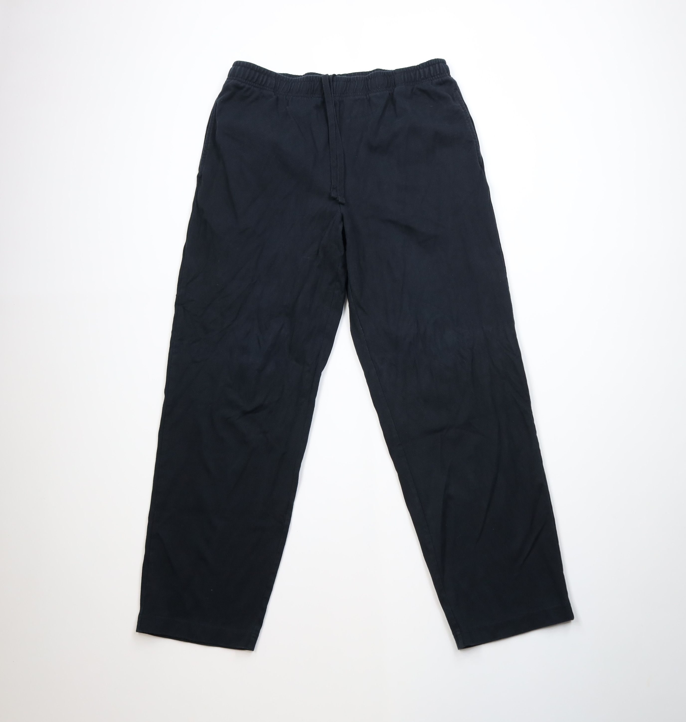 Lands' End Vintage 90s Lands End Blank Cotton Ribbed Knit Pants Black Size US 36 / EU 52 - 1 Thumbnail