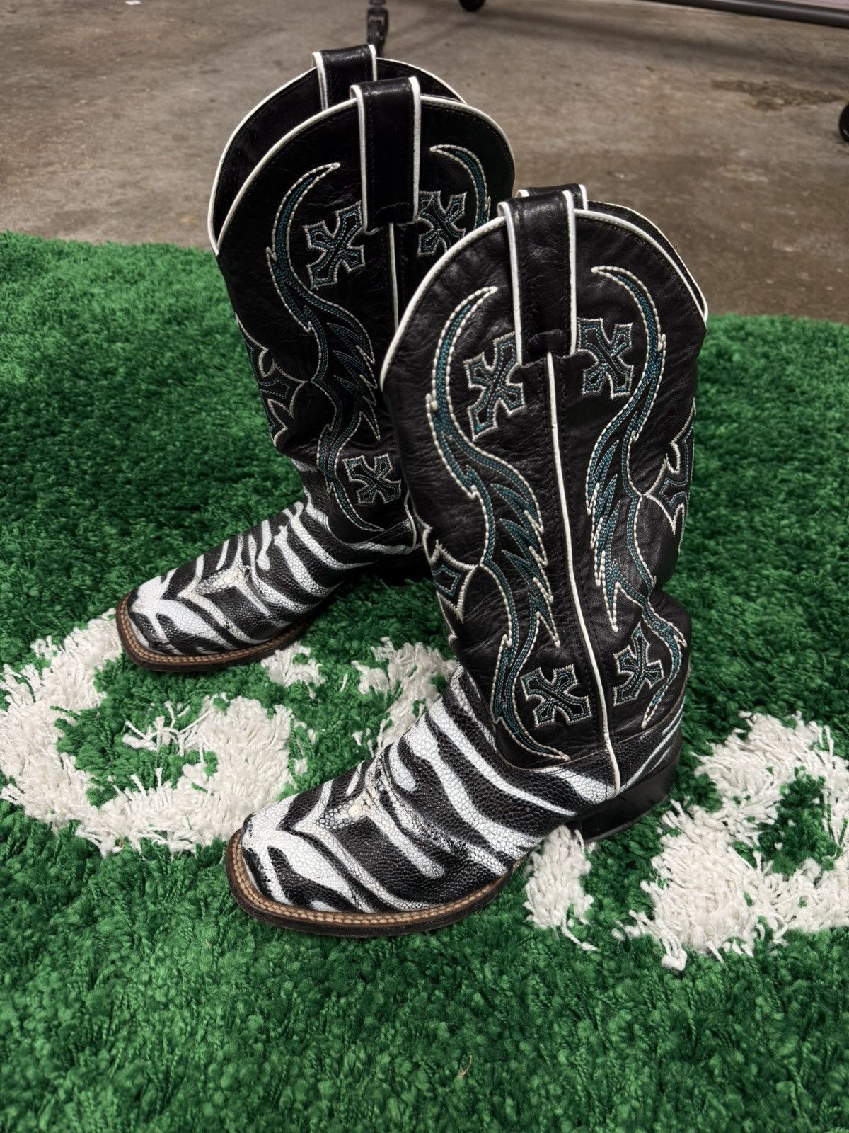 Vintage Vintage Zebra Paint Exotic Leather Cross Cowboy Boots 6.5 Size US 6.5 / EU 39-40 - 1 Thumbnail
