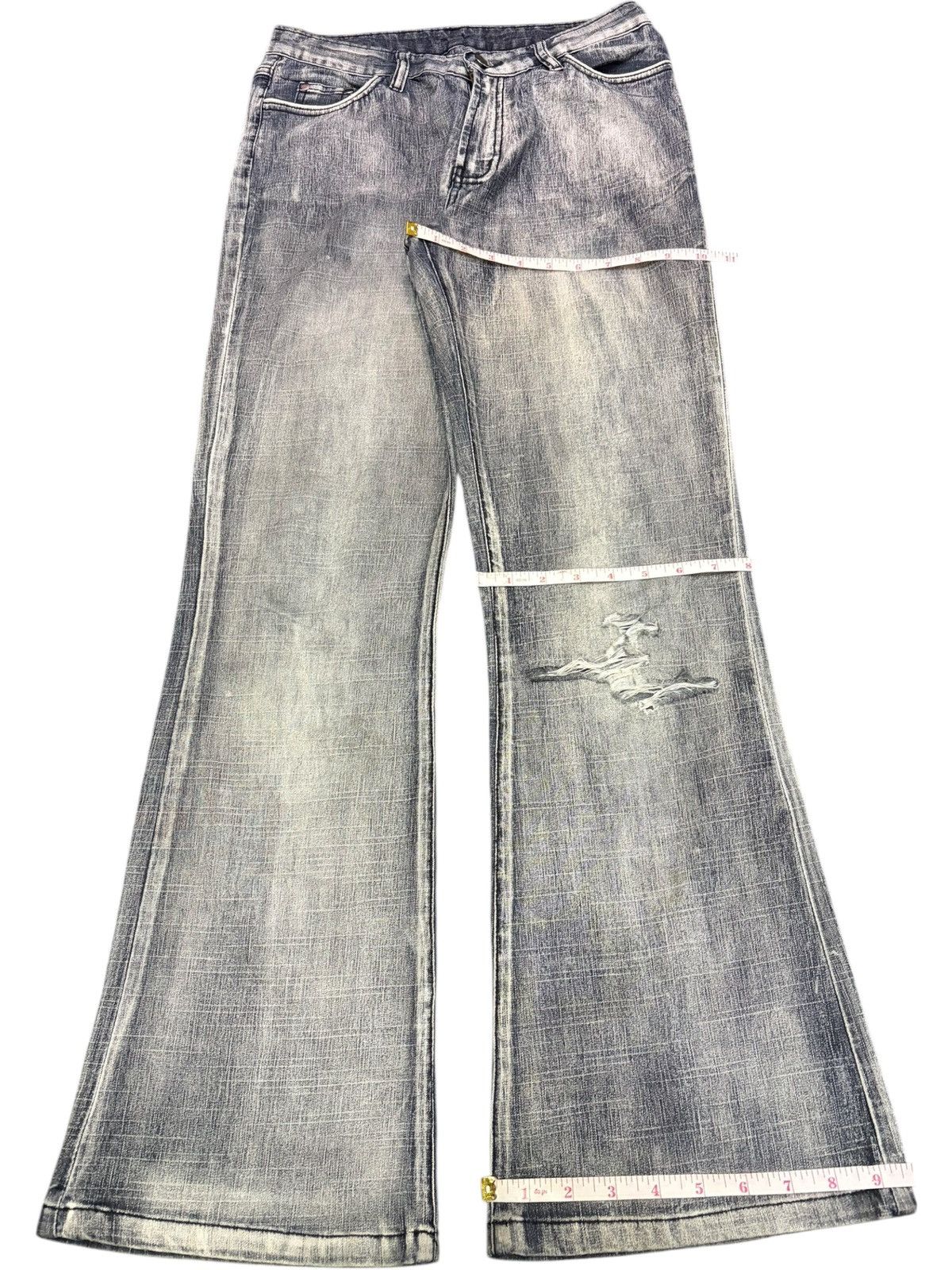 Hysteric Glamour Vintage Japanese Brand Faded Wash Distress Flare Jeans Size 28" / US 6 / IT 42 - 8 Thumbnail