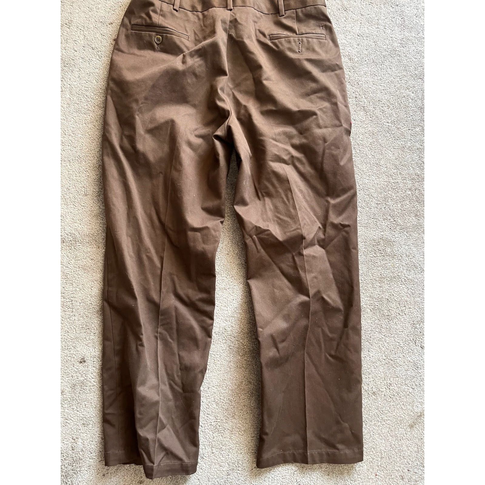 Haggar Men Haggar Pants Classic Fit Pleated Front Stretch waist 38x31 Brown Size US 38 / EU 54 - 3 Thumbnail