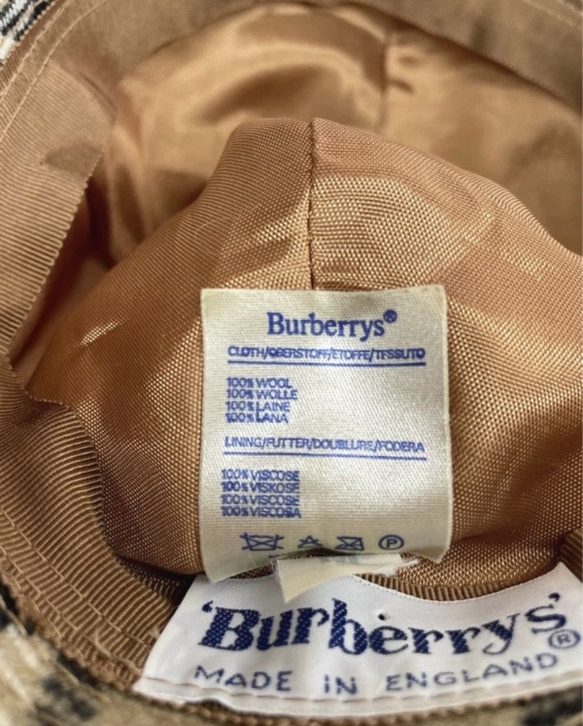 Burberry Vintage Burberrys Wool Hat Beige Brown Made in England 90s Size ONE SIZE - 7 Thumbnail