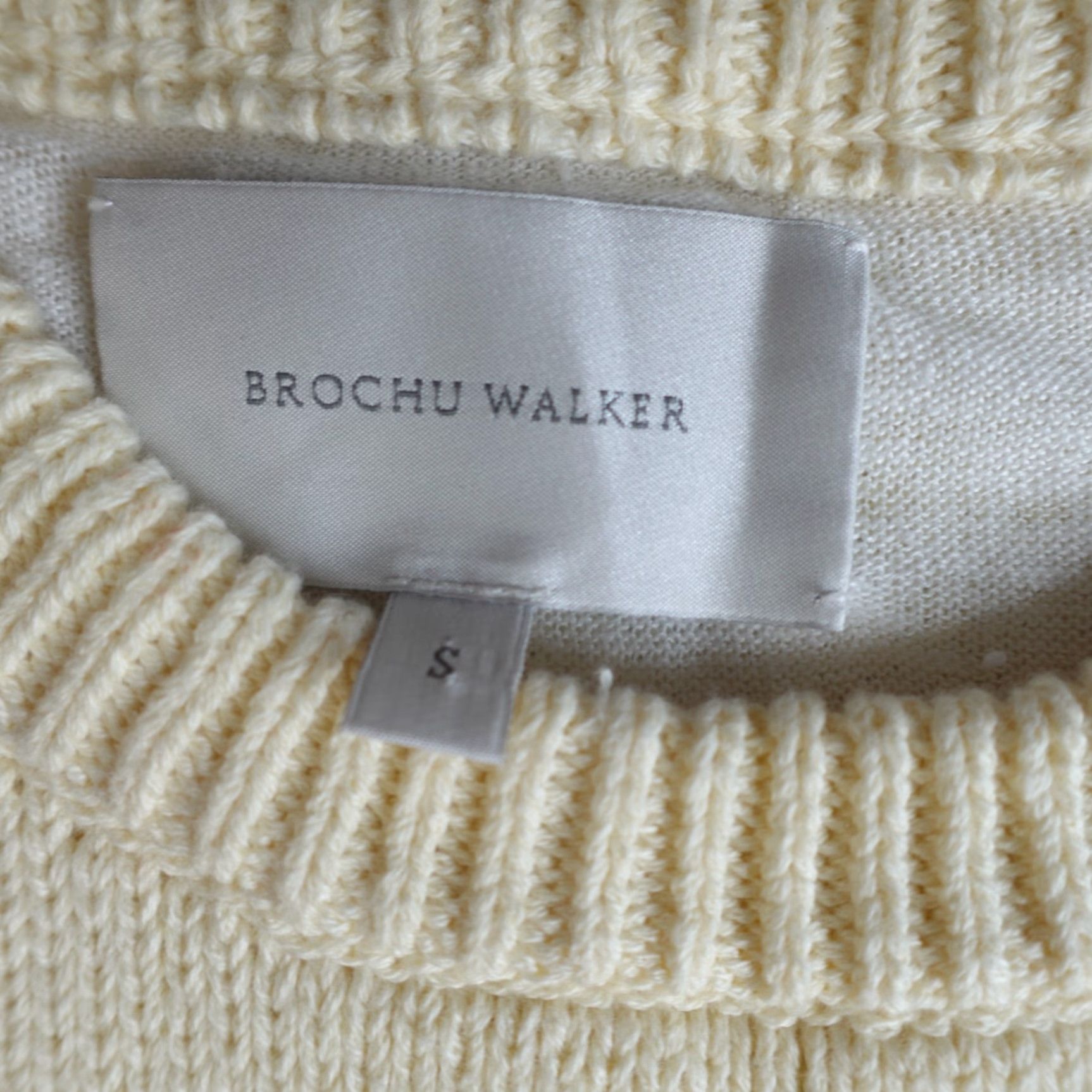 Henri Bendel Henri Bendel Sweater Pullover Womens S Beige White Wool Cashmere Cotton Crew Neck Long Sleeve Knit Regular Size S / US 4 / IT 40 - 2 Thumbnail
