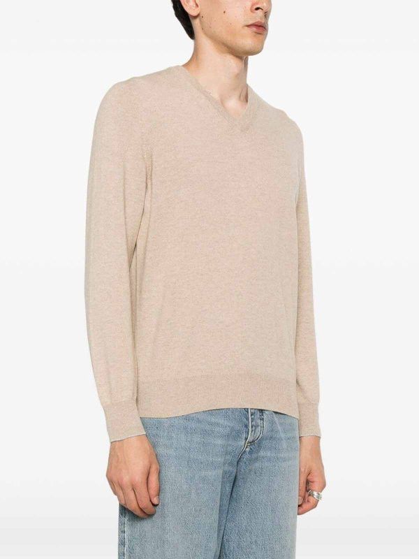 Brunello Cucinelli o1y0526 Cashmere Blend Sweater in Beige Size US M / EU 48-50 / 2 - 3 Thumbnail