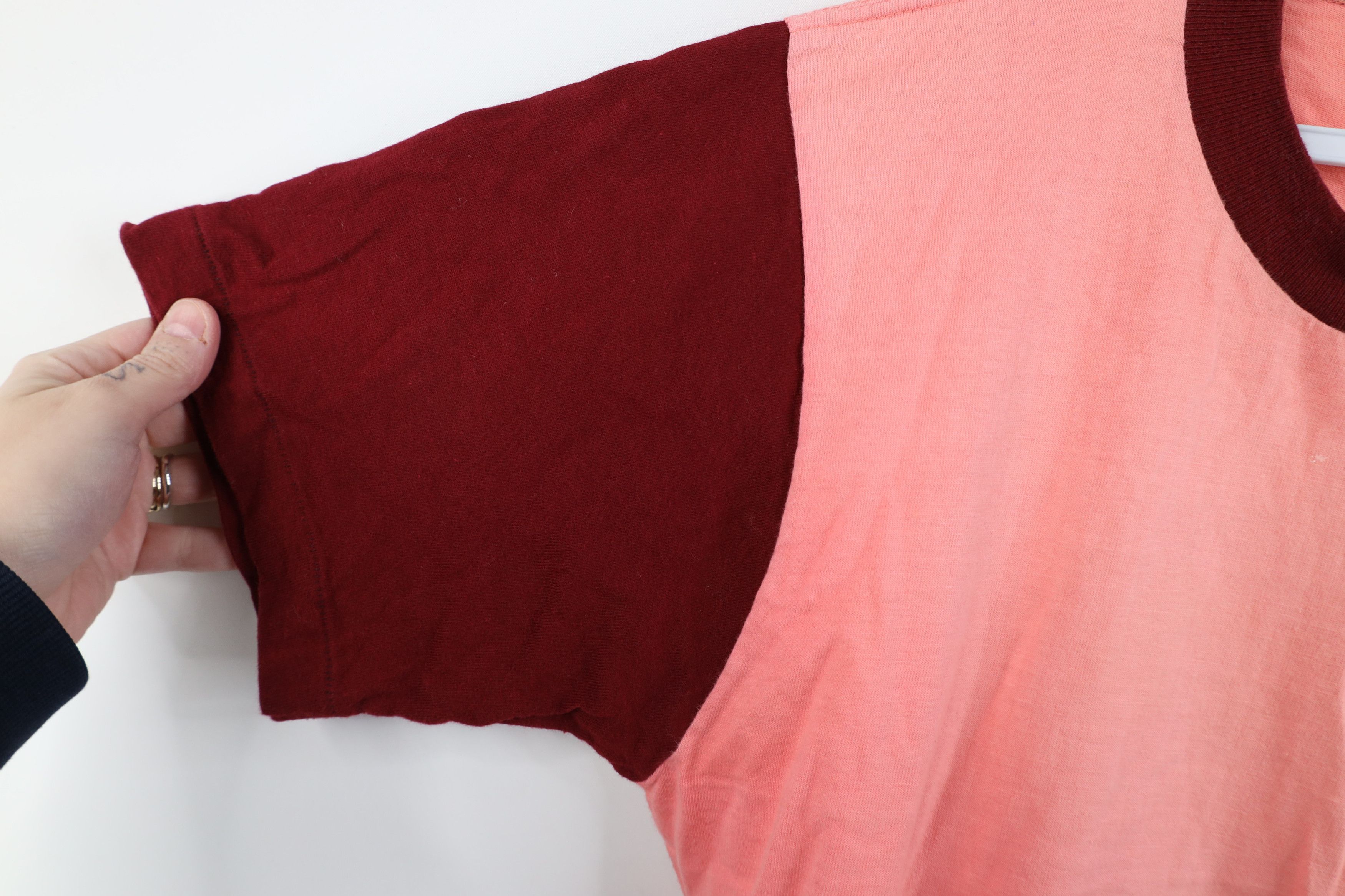 Vintage Vintage 60s 70s Streetwear Pocket T-Shirt Pink Red USA Size US L / EU 52-54 / 3 - 9 Thumbnail