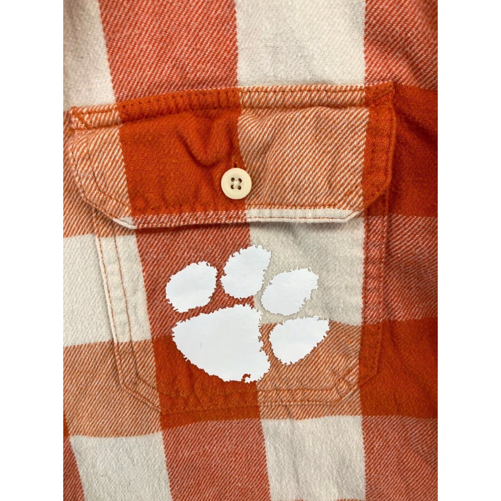 American Eagle Outfitters American Eagle Clemson Tigers Womens Long Sleeve Plaid Shirt XL Orange Size XL / US 12-14 / IT 48-50 - 5 Thumbnail