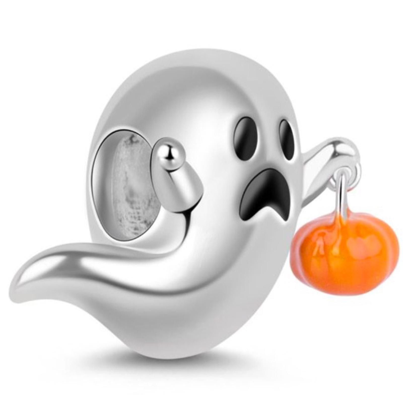 Other NWOT Cute Ghost With Pumpkin Lamp Charm Sterling Silver 925 Size ONE SIZE - 2 Thumbnail