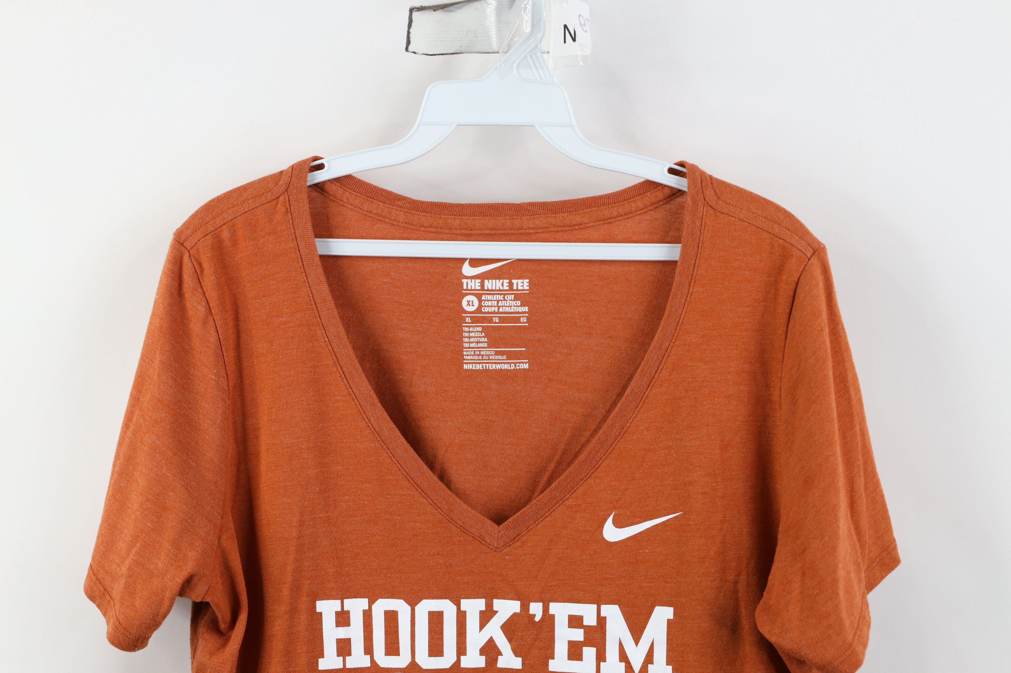 Nike Nike Athletic Cut University of Texas Hook Em V-Neck T-Shirt Size XL / US 12-14 / IT 48-50 - 2 Thumbnail