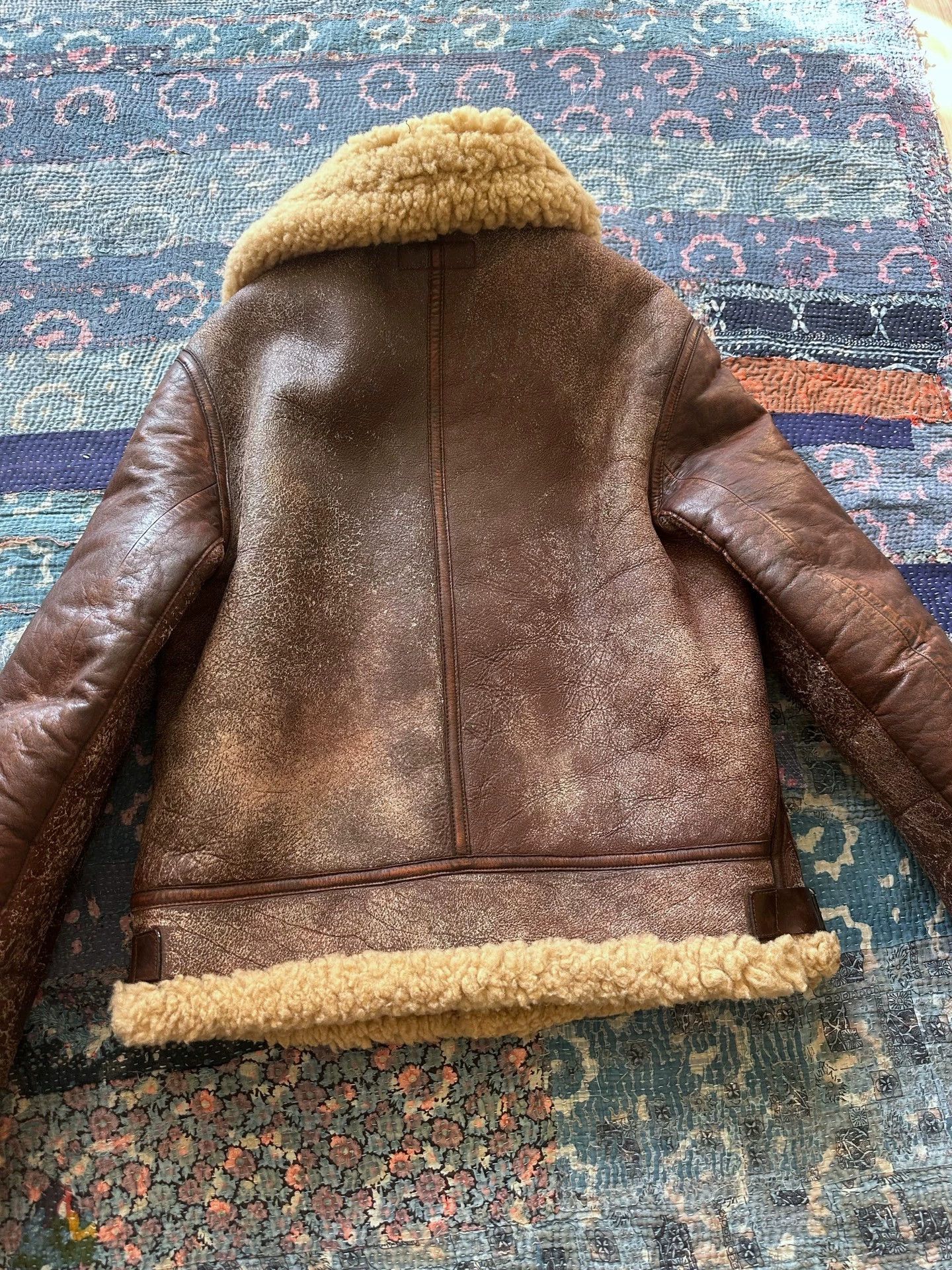 RRL Ralph Lauren RL RRL Purple Label B3 Crackled Fur-Lined Leather S Size US S / EU 44-46 / 1 - 2 Thumbnail