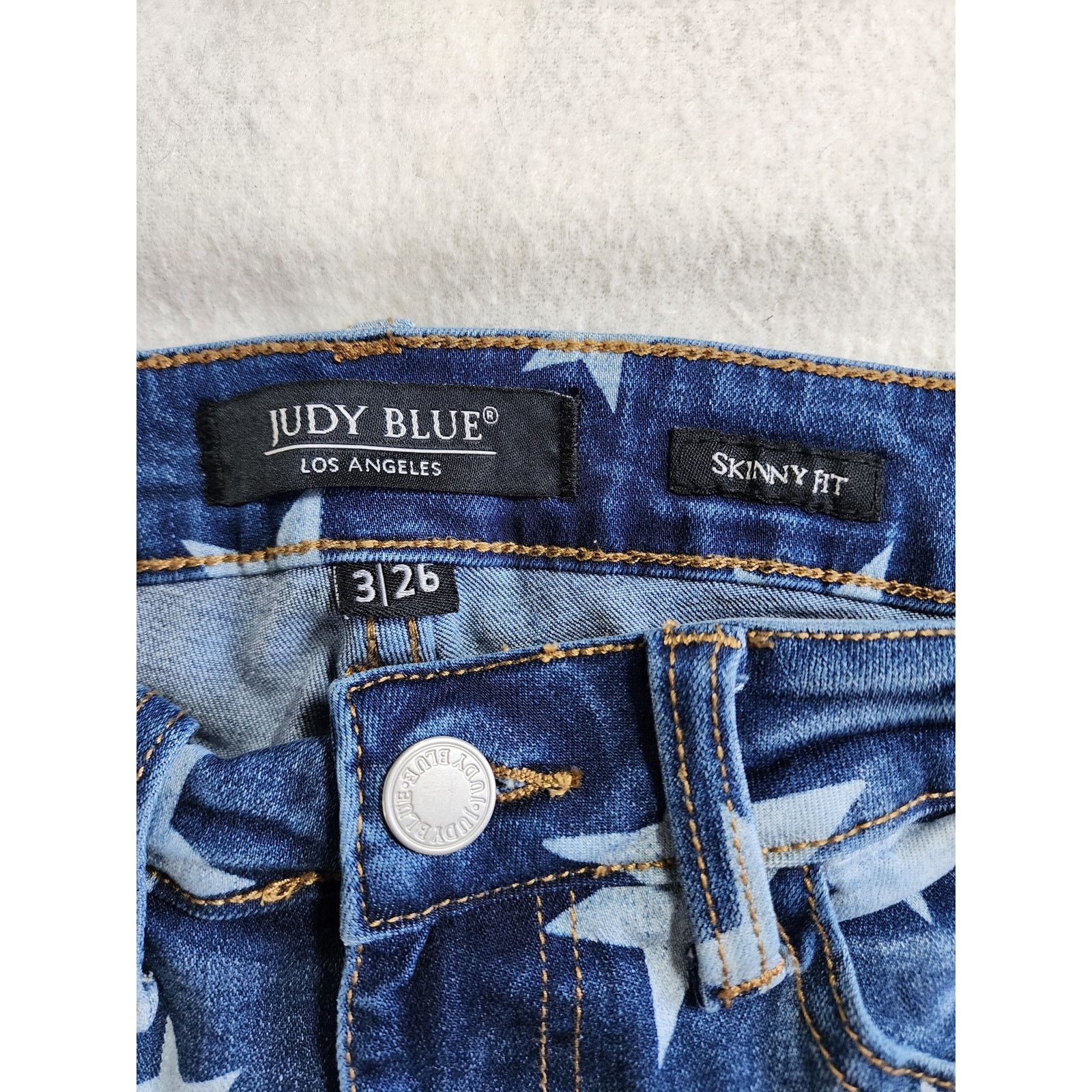 Judy Blue Judy Blue Star Print High Rise Waist Skinny Fit 3/26 Jeans Size 26" / US 2 / IT 38 - 4 Thumbnail