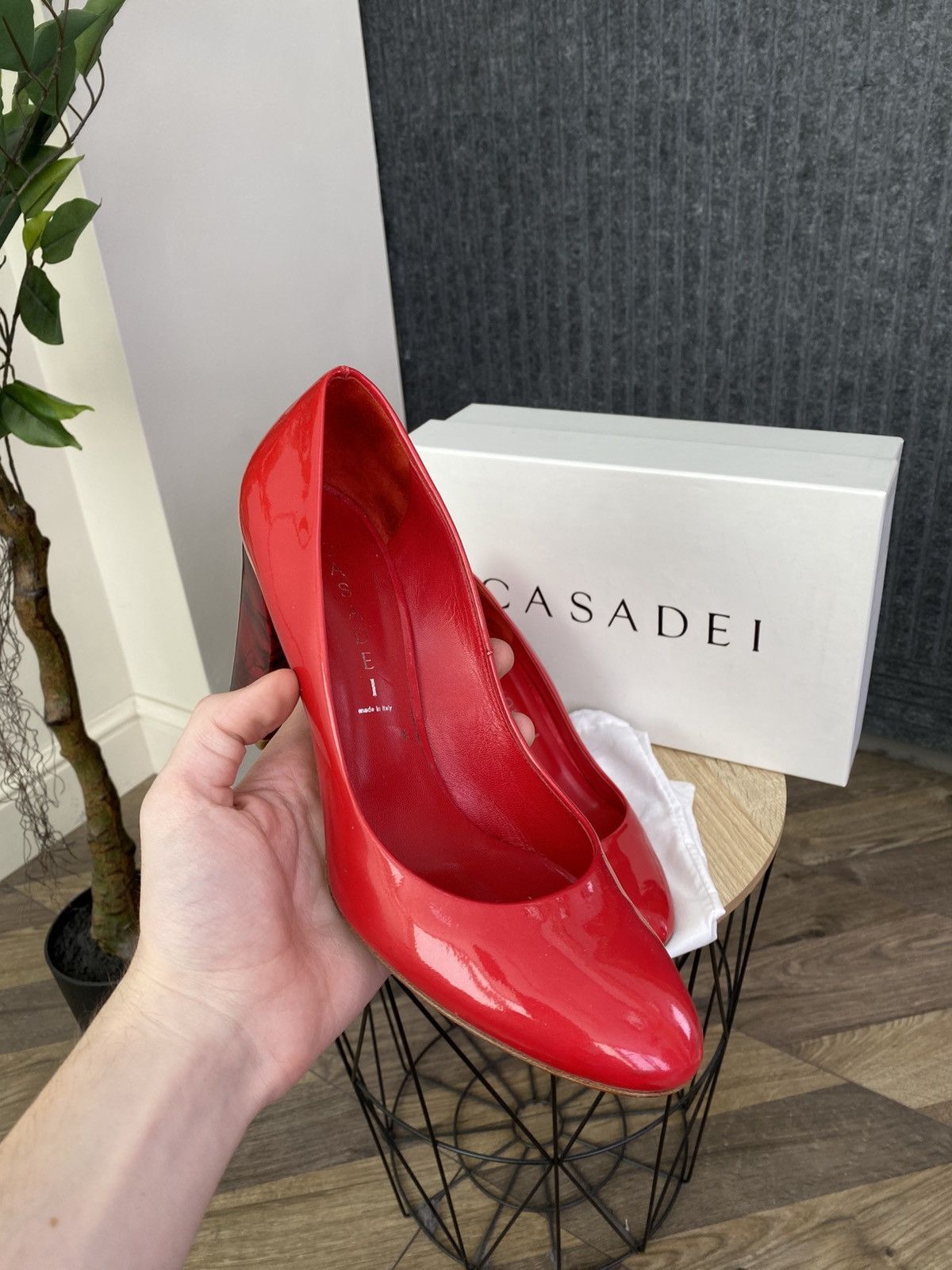 Casadei Casadei Red Patent Leather Pumps Heel Designer High Heels Size US 9 / IT 39 - 2 Thumbnail