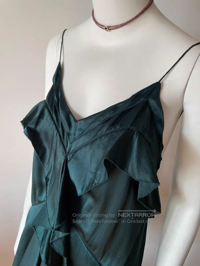 Saint Laurent Paris Saint Laurent Paris Peacock Blue Green Heavyweight Silk Pl Size S / US 4 / IT 40 - 5 Thumbnail