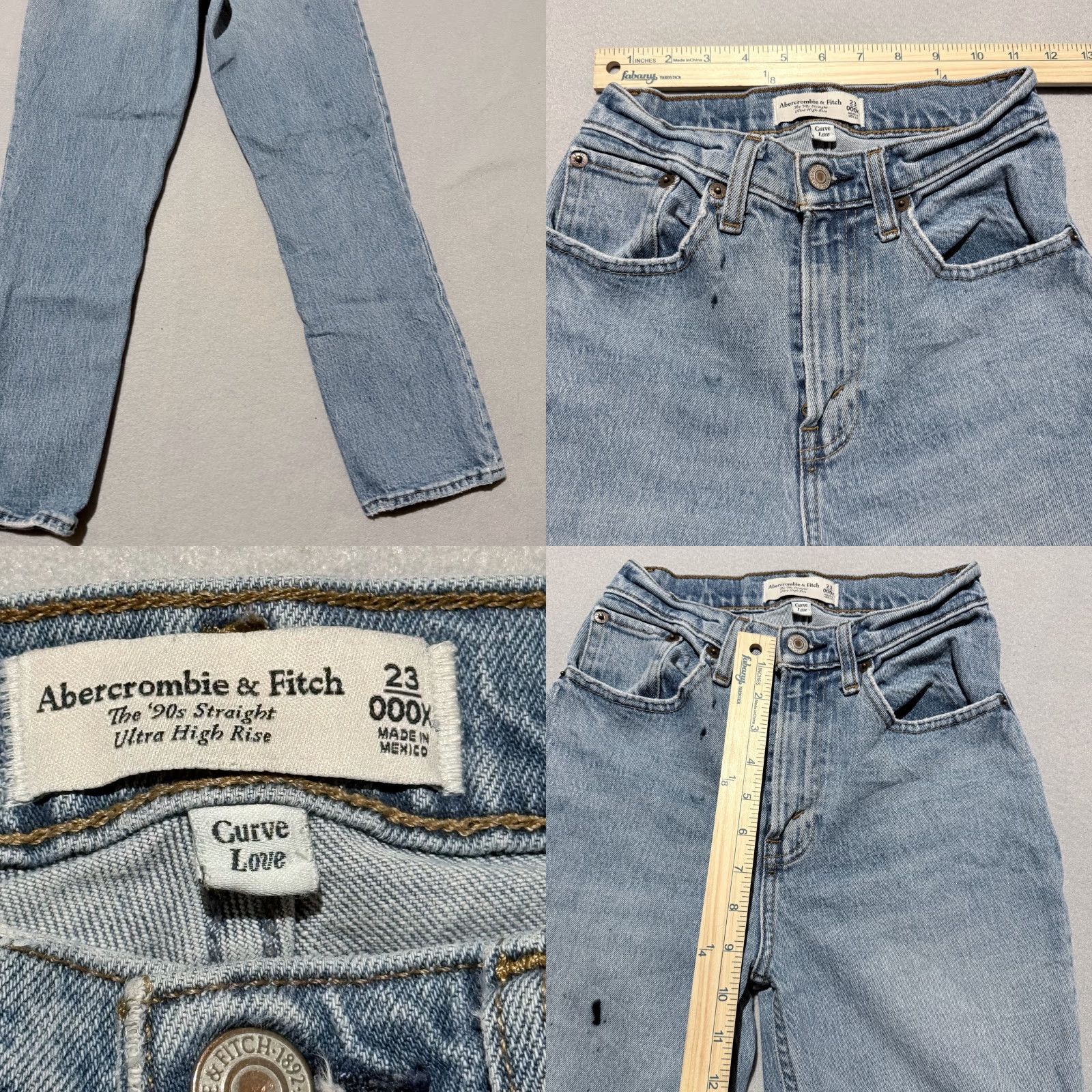 Abercrombie & Fitch Abercrombie & Fitch Curve Love Jeans Women's 90s Ultra High Rise Straight Blue 23 - Adult Regular Size Size 40" / US 18 - 8 Thumbnail