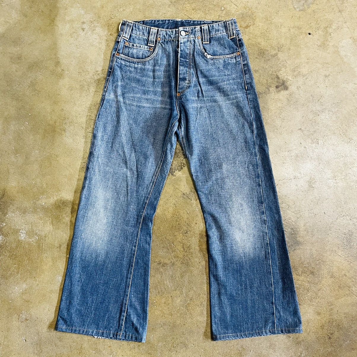 image of Archival Clothing x Gucci Flared Leg Selvedge Denim Jeans in Blue, Men's (Size 30)