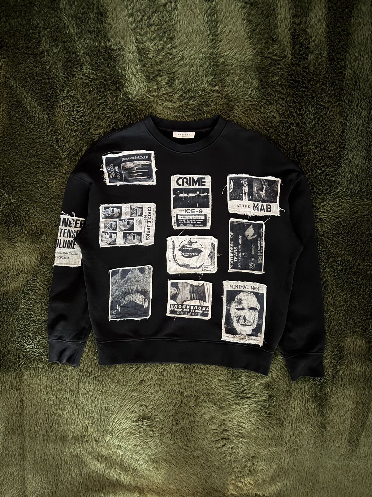Sandro Sandro 20AW Punk Patchwork Soft Touch Sweatshirt Size US XL / EU 56 / 4 - 1 Thumbnail