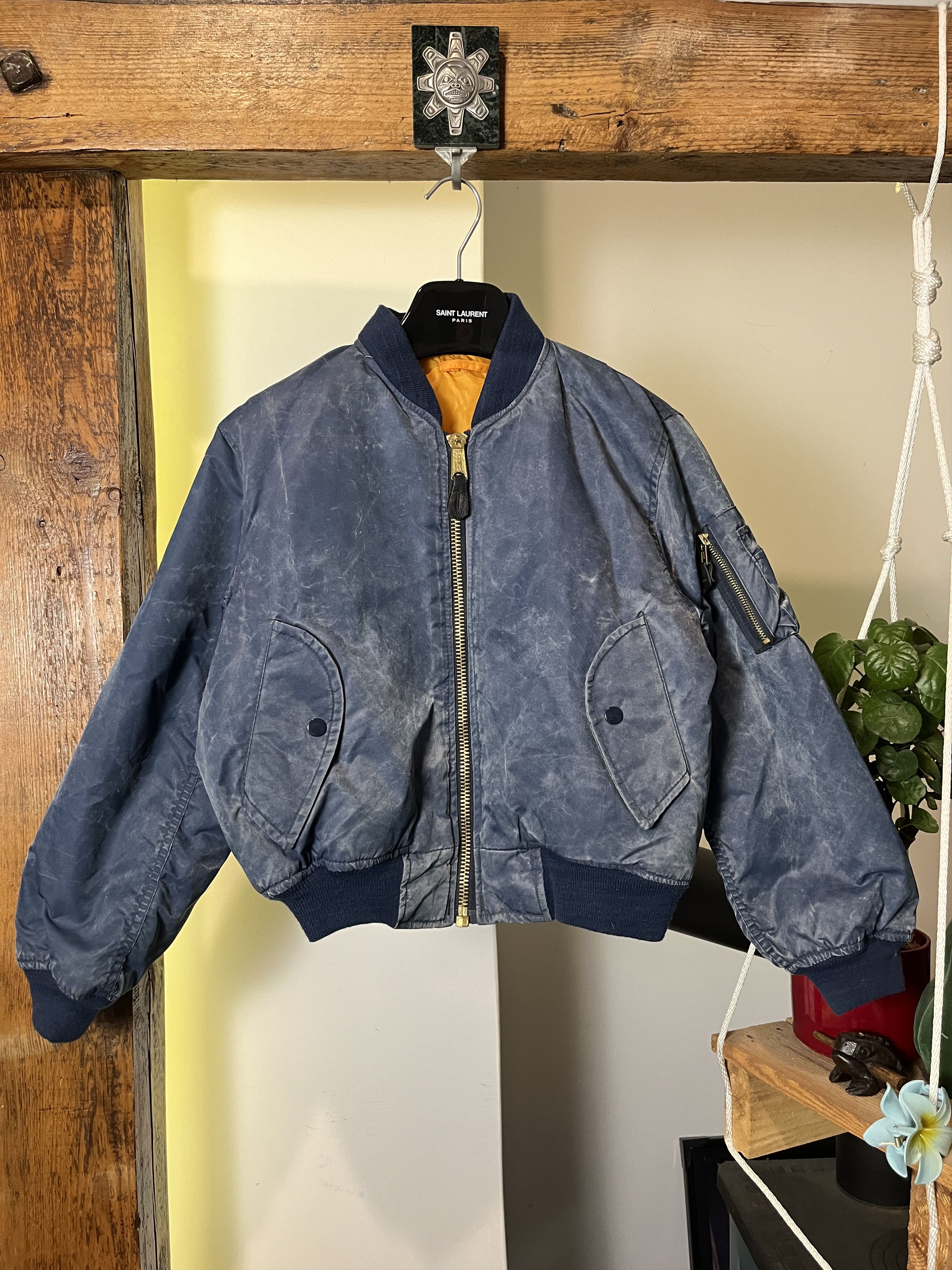 Vintage 90s Reversible MA-1 USA Bomber Flyer Jacket Military Size US XS / EU 42 / 0 - 1 Thumbnail