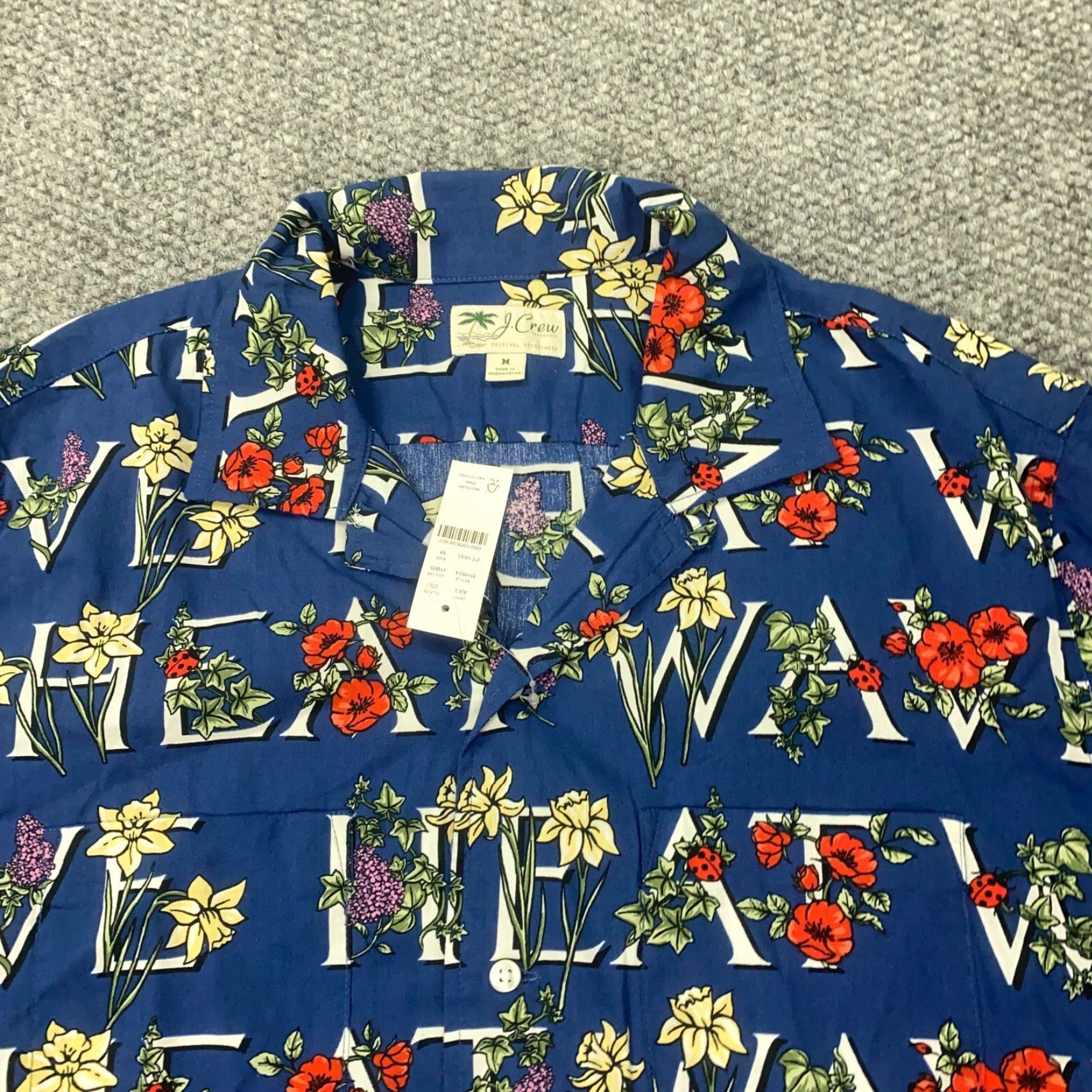 J.Crew J.CREW Camp Hawaiian Shirt Mens Medium Blue Floral Heat Wave Summer Beach Casual Shirt Size US M / EU 48-50 / 2 - 2 Thumbnail