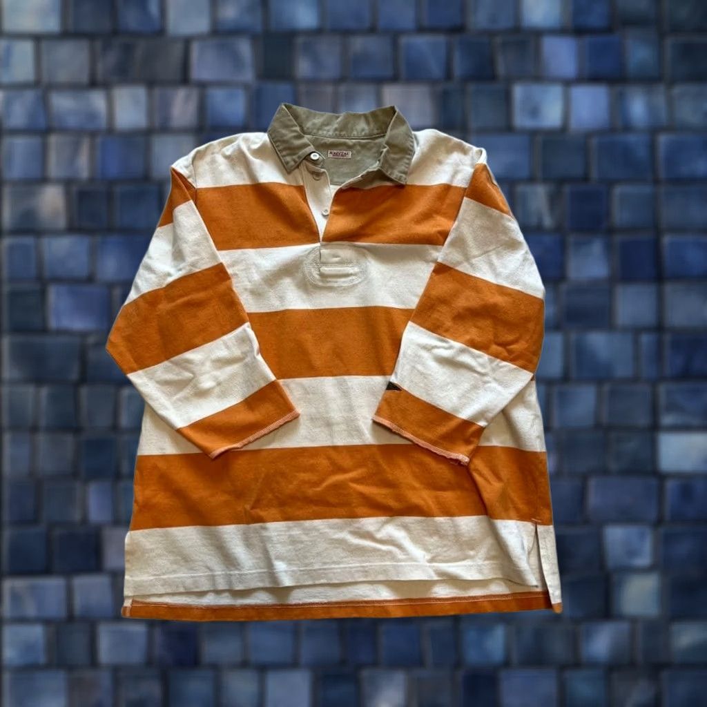 Kapital KAPITAL rugby shirt striped size 2 orange and white USED mens Size US XS / EU 42 / 0 - 1 Thumbnail