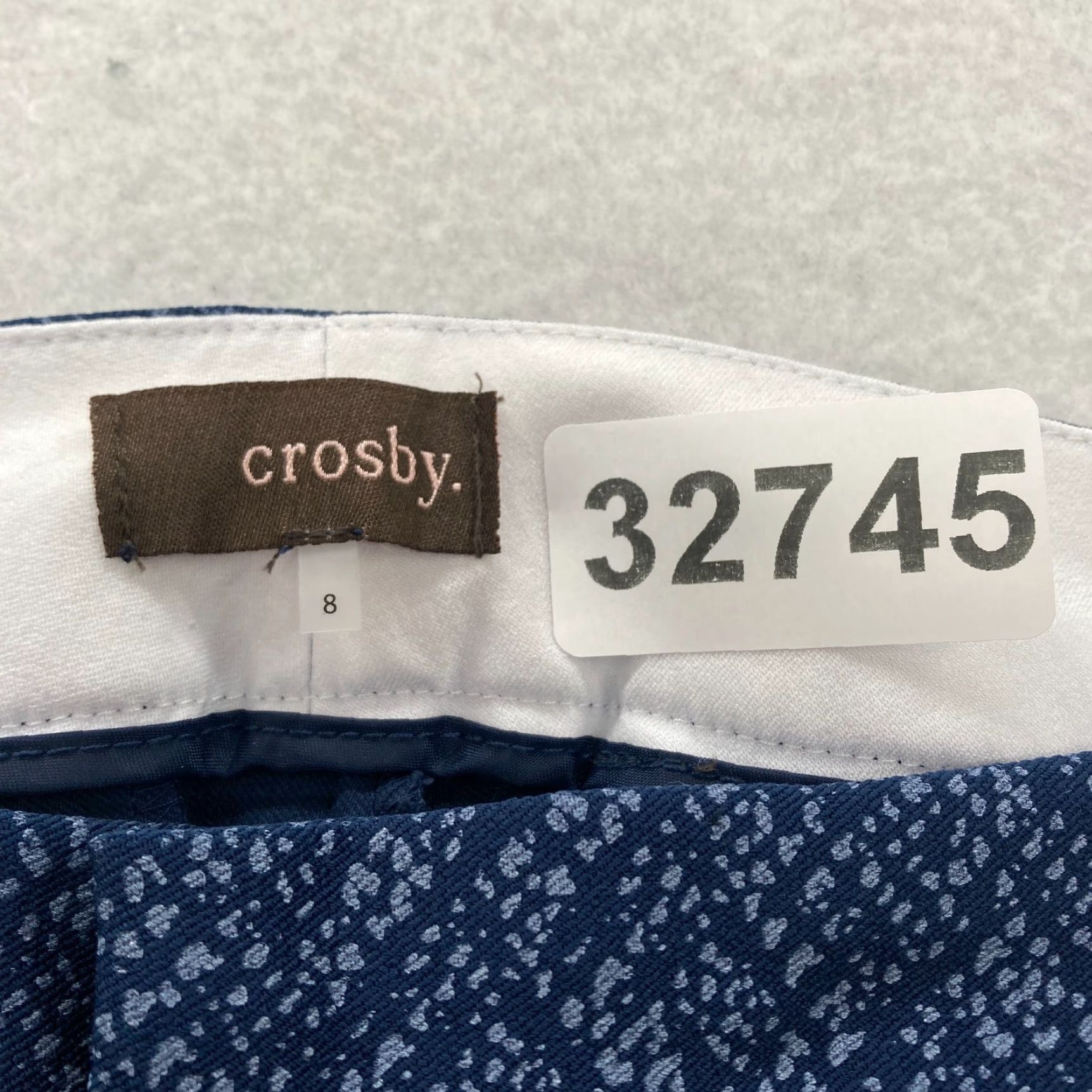 Vintage Crosby Madison Ankle Pants Women's 8 Navy Blue White Print Slim Leg Low Rise NWT Size 30" / US 8 / IT 44 - 5 Thumbnail