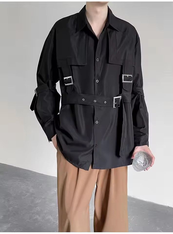 Other Punk Hip Hop Techwear Style Long Sleeve Cargo Shirt Size US XL / EU 56 / 4 - 1 Thumbnail
