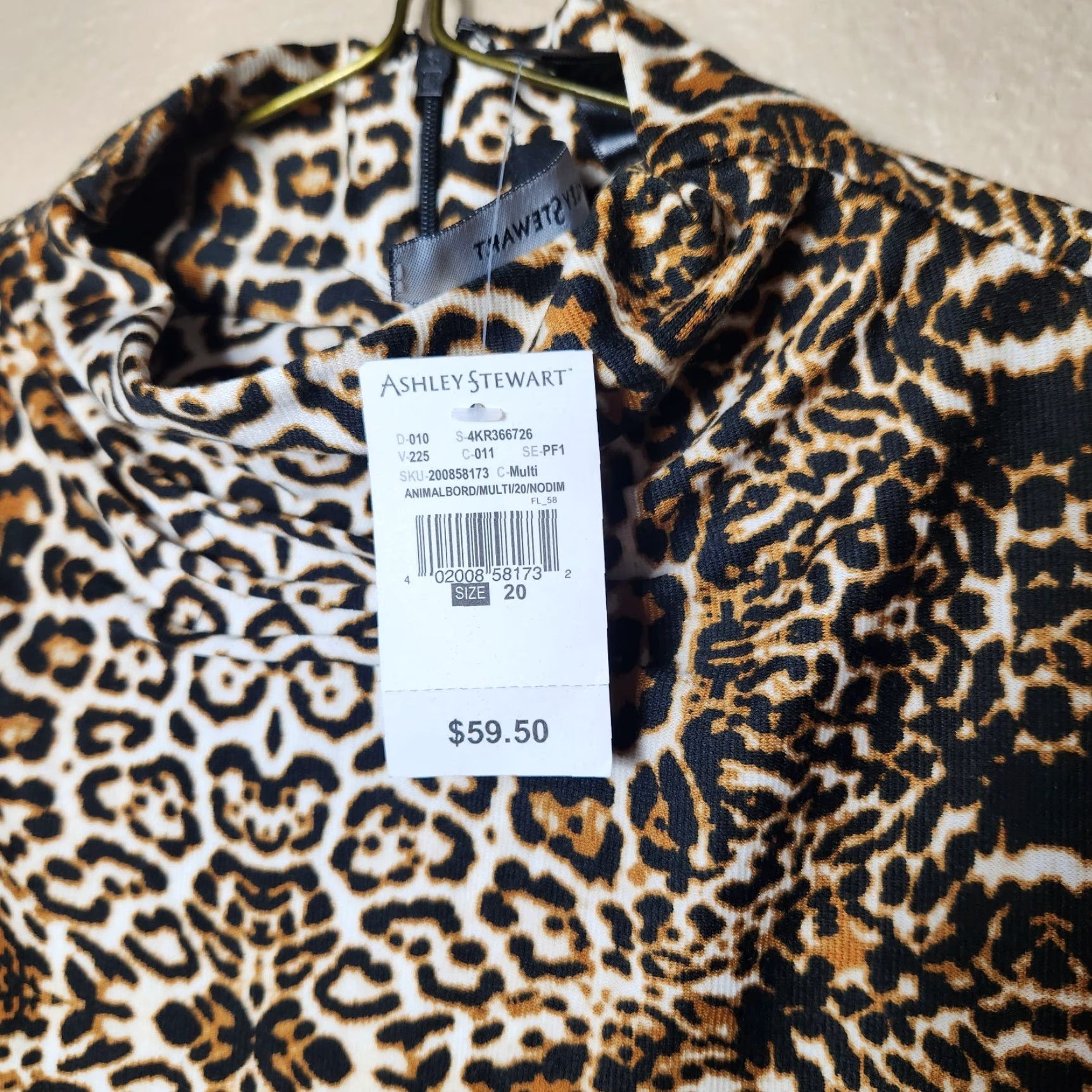 Vintage VINTAGE Ashley Stewart Leopard Print Mock Neck Sleeveless Sheath Dress-Size 20 (NWT) Size 3XL / US 20-22 - 2 Thumbnail