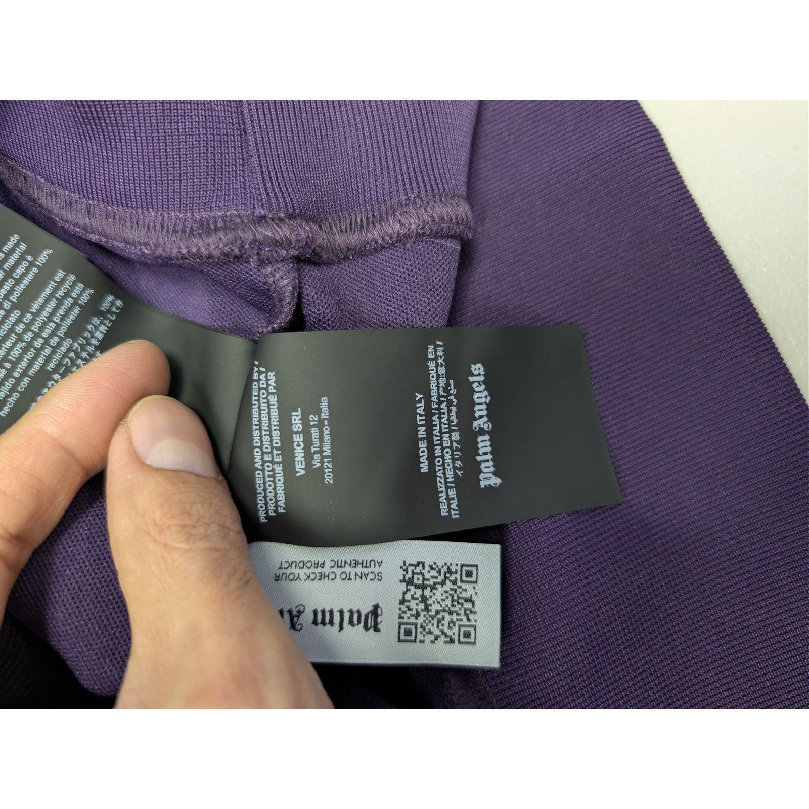 Palm Angels o1rshd1 Classic Logo Track Hoodie in Dark Purple / Off-White Size US XL / EU 56 / 4 - 20 Thumbnail