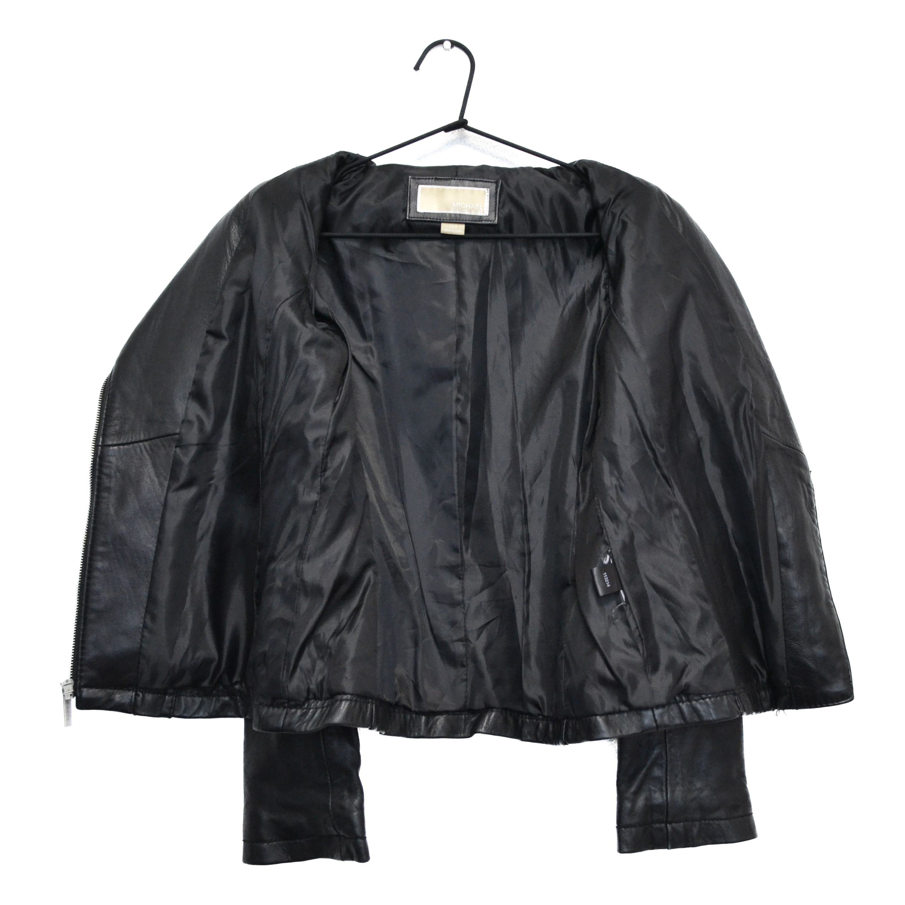 Michael Kors Michael Kors 100% Leather Women’s Black Biker Jacket Size XS / US 0-2 / IT 36-38 - 4 Thumbnail