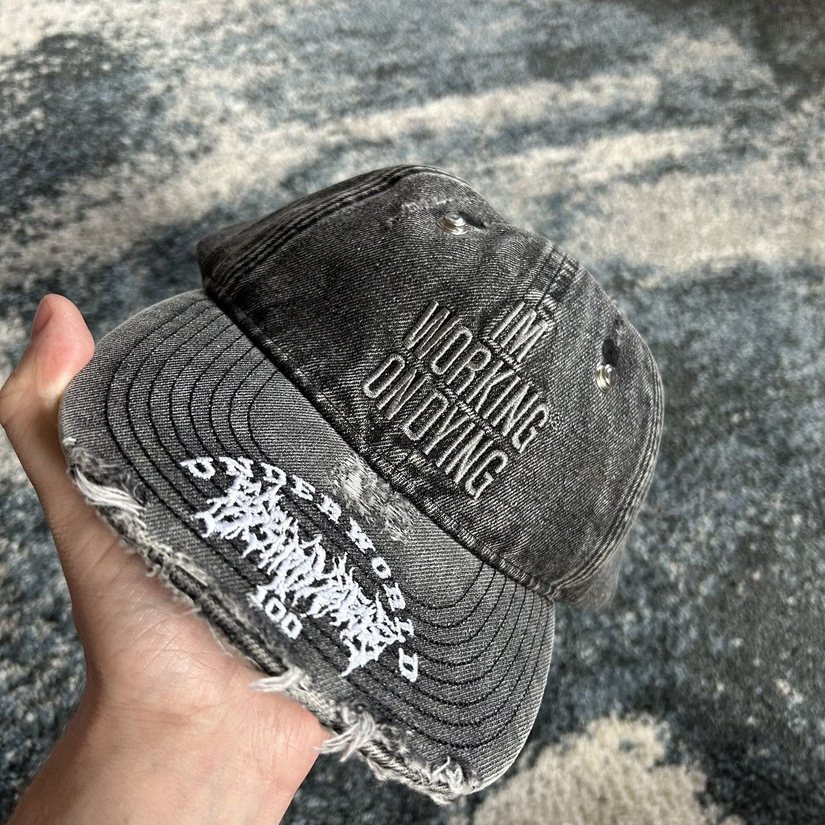 Other WORKiNG ON DYiNG x RECKLESS SCHOLARS DiSTRESSED DAD CAP HAT Size ONE SIZE - 6 Thumbnail