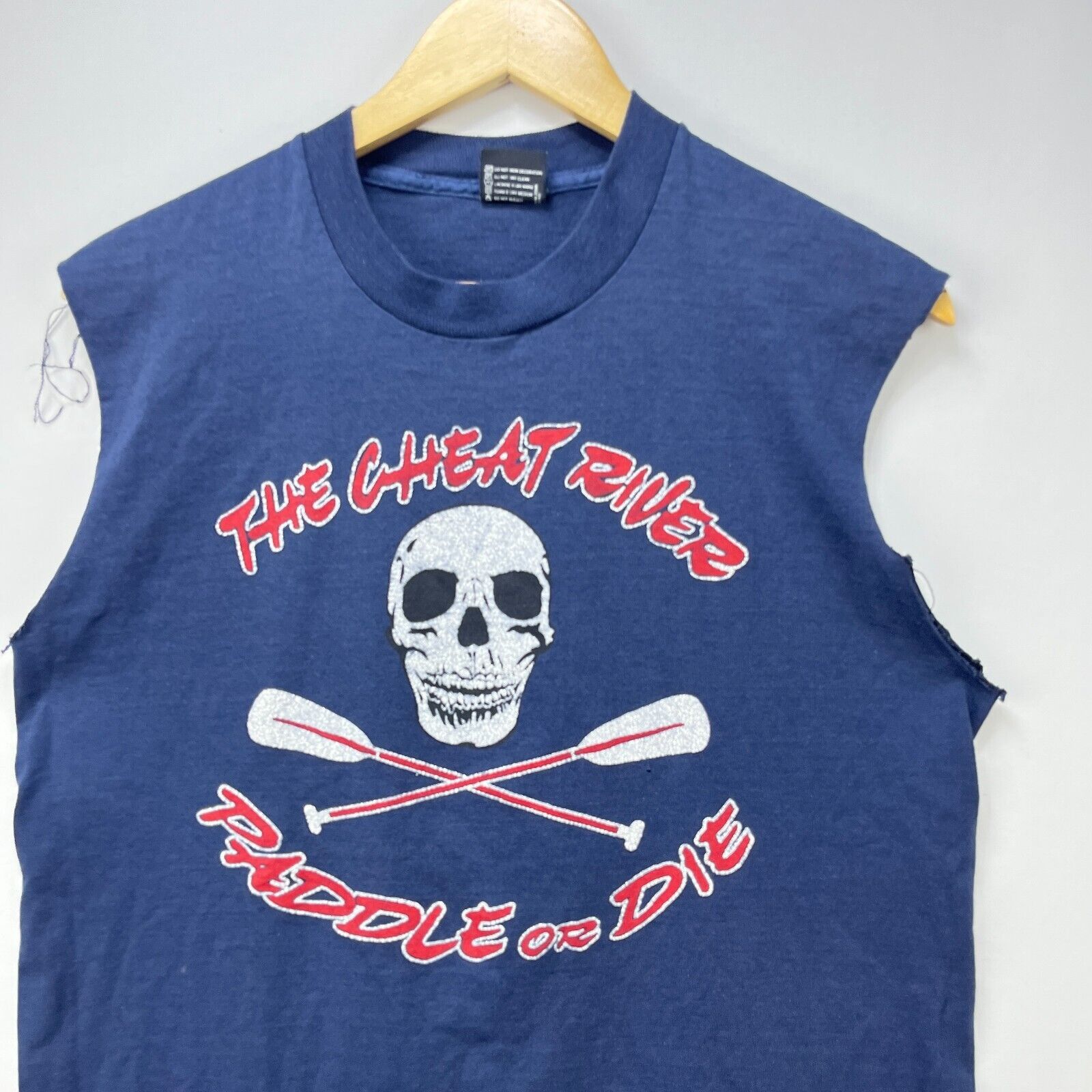 Fruit Of The Loom × Vintage Vintage '90s Skull Biker Style Sun Faded Large Single Stitch Size US L / EU 52-54 / 3 - 2 Thumbnail