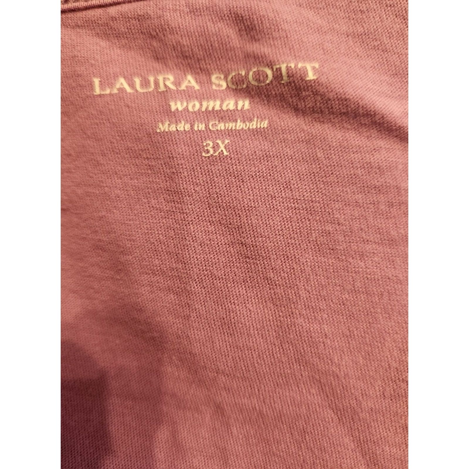 Vintage Laura Scott Purple Lace Overlay Short Sleeve Blouse 3X Womens Casual Top Size XXL / US 16-18 / IT 52-54 - 5 Thumbnail