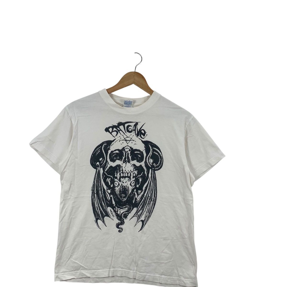 Other BAT CAVE Skull Bones Pentagram Logo Tee Shirt Top Heavy Size US M / EU 48-50 / 2 - 4 Thumbnail