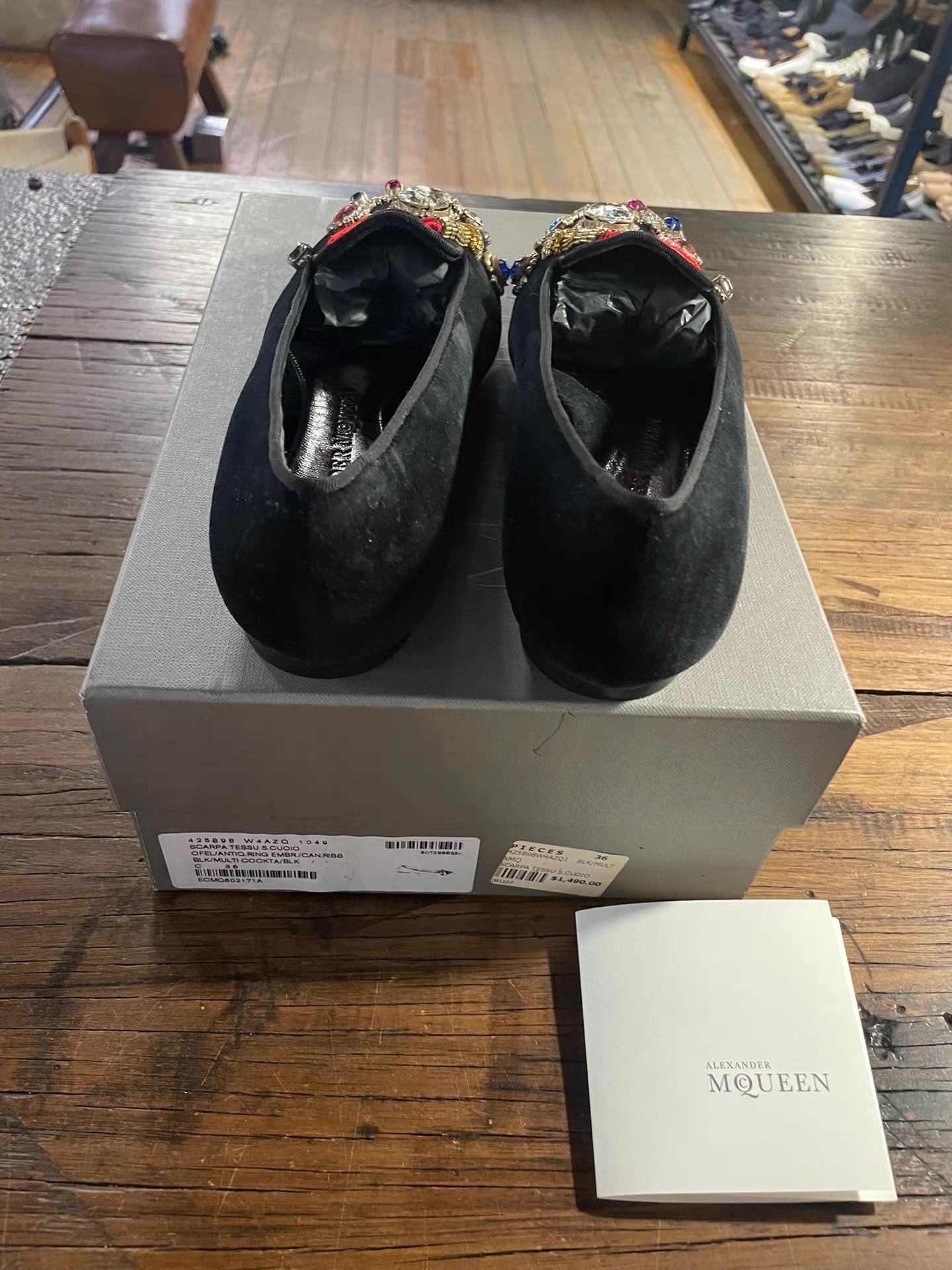 Alexander McQueen Alexander McQueen 16FW Jewel‑Embroidered Loafers Ｑ25 Size US 7 / IT 37 - 2 Thumbnail