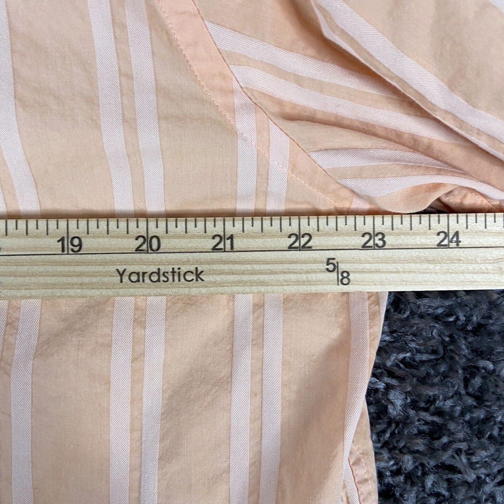 Calvin Klein VINTAGE Calvin Klein Shirt L Orange Stripe Button-Up Short Sleeve Men’s L Size US 33 - 7 Thumbnail