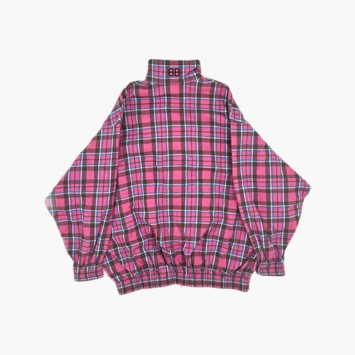 Balenciaga Balenciaga Red Plaid Zip Collar Jacket for Women 0079-2507 Size S / US 4 / IT 40 - 3 Thumbnail